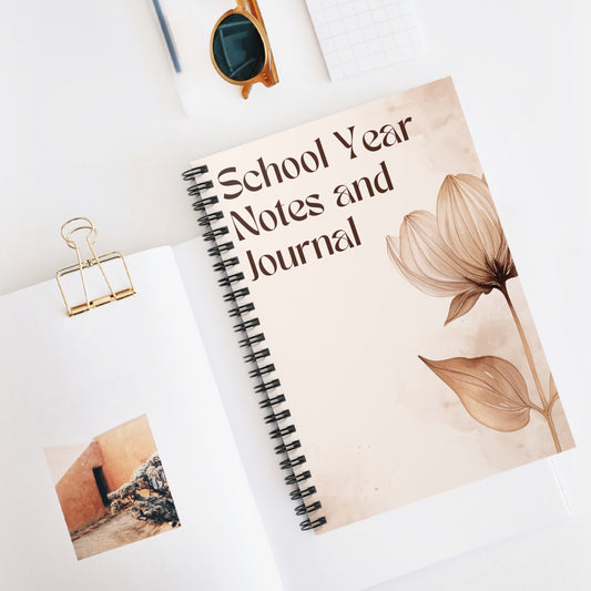 School Year Notes and Journal Spiral Notebook — Floral Student Planner & Teacher Notebook