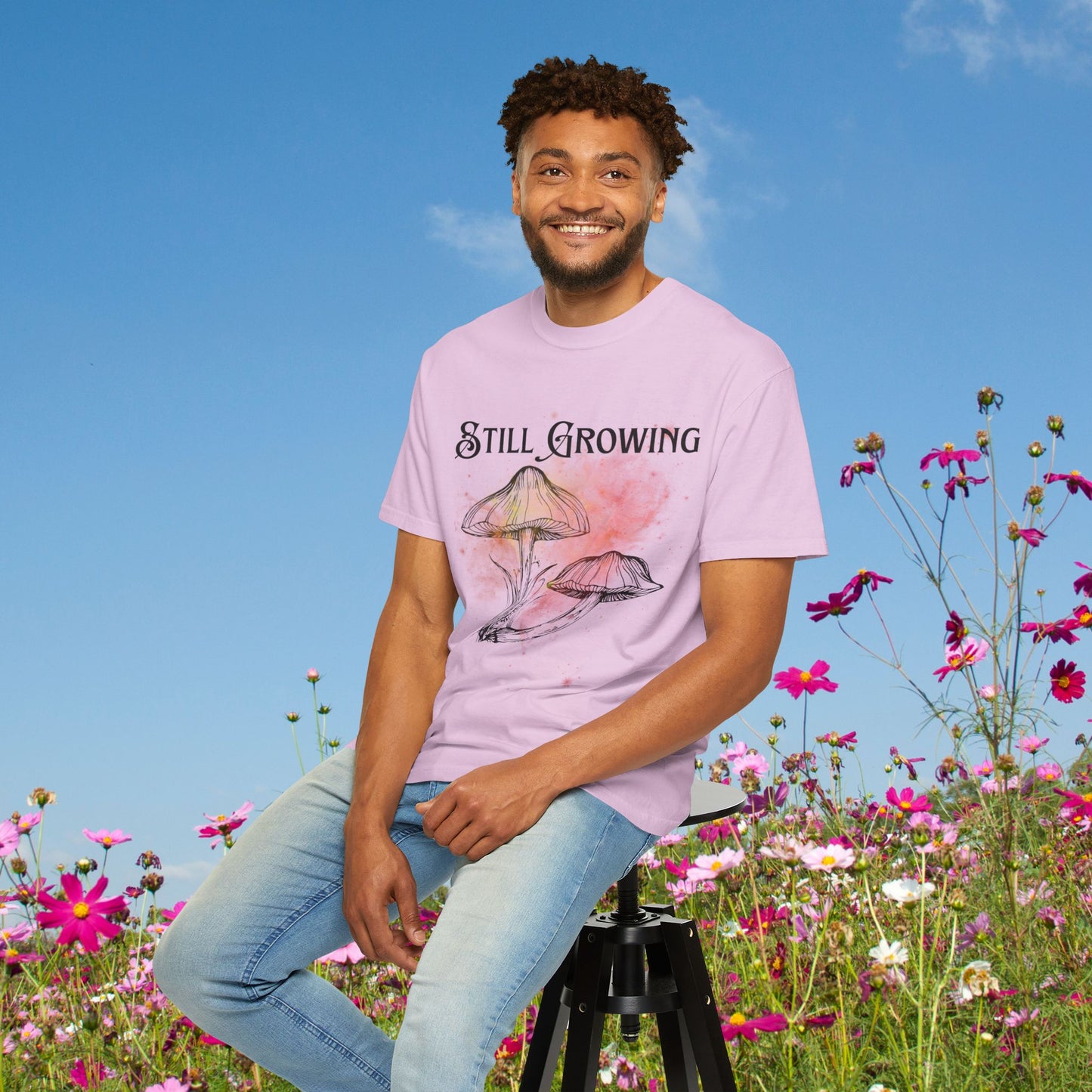 Still Growing Botanical Affirmation Tee | Grace and Growth Nature Inspired Shirt
