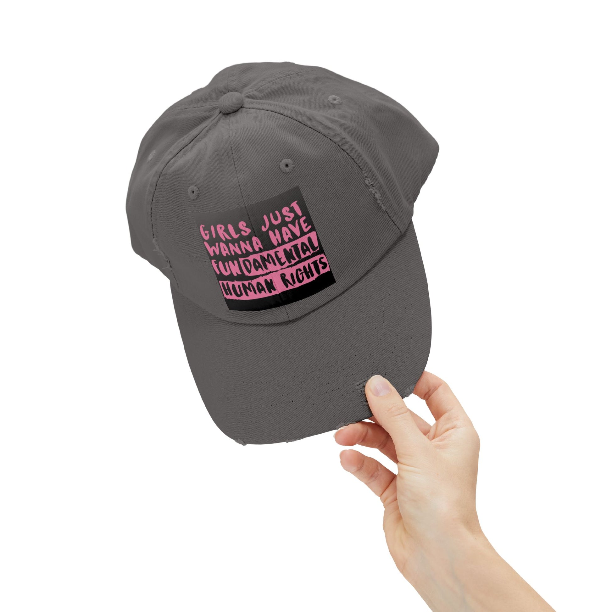 Girls Fundamental Rights Unisex Distressed Cap - Eccentricity Emporium LLC