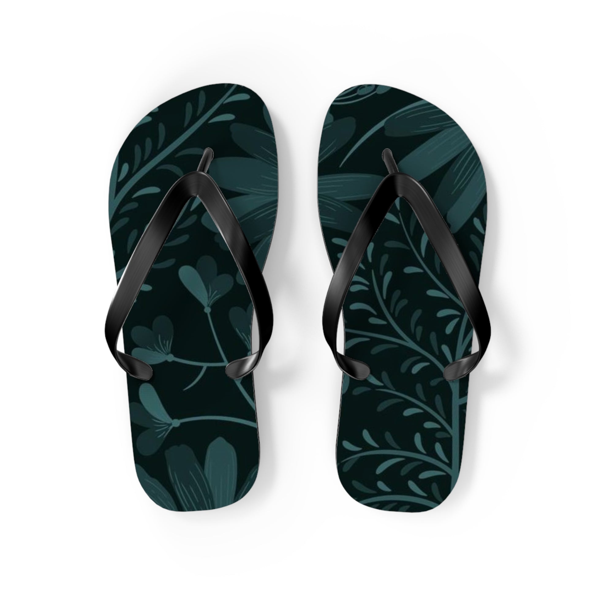 Dark Flowers Flip Flops - Eccentricity Emporium LLC