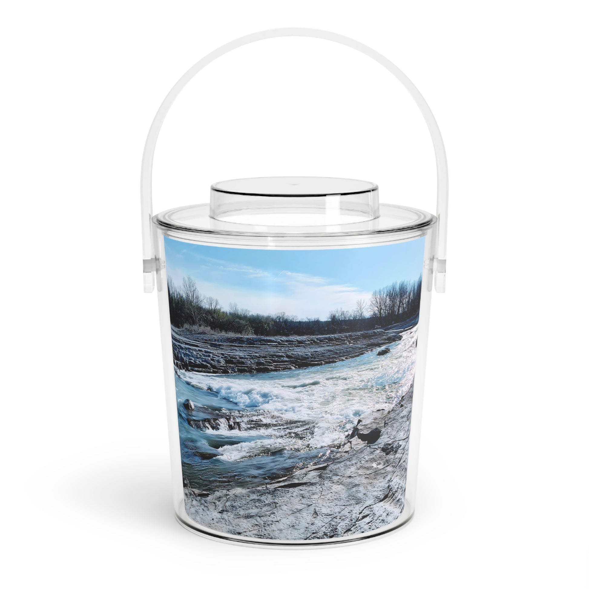 Water Landscape Ice Bucket with Tongs - Eccentricity Emporium LLC