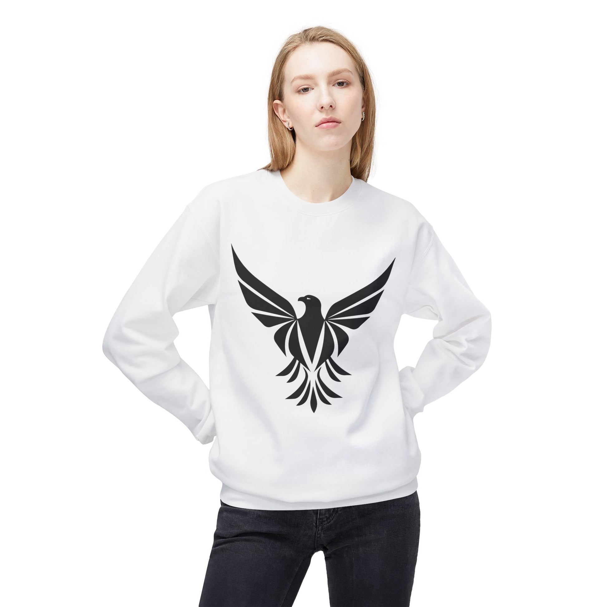 Black Eagle Unisex Midweight Softstyle Fleece Crewneck Sweatshirt - Eccentricity Emporium LLC