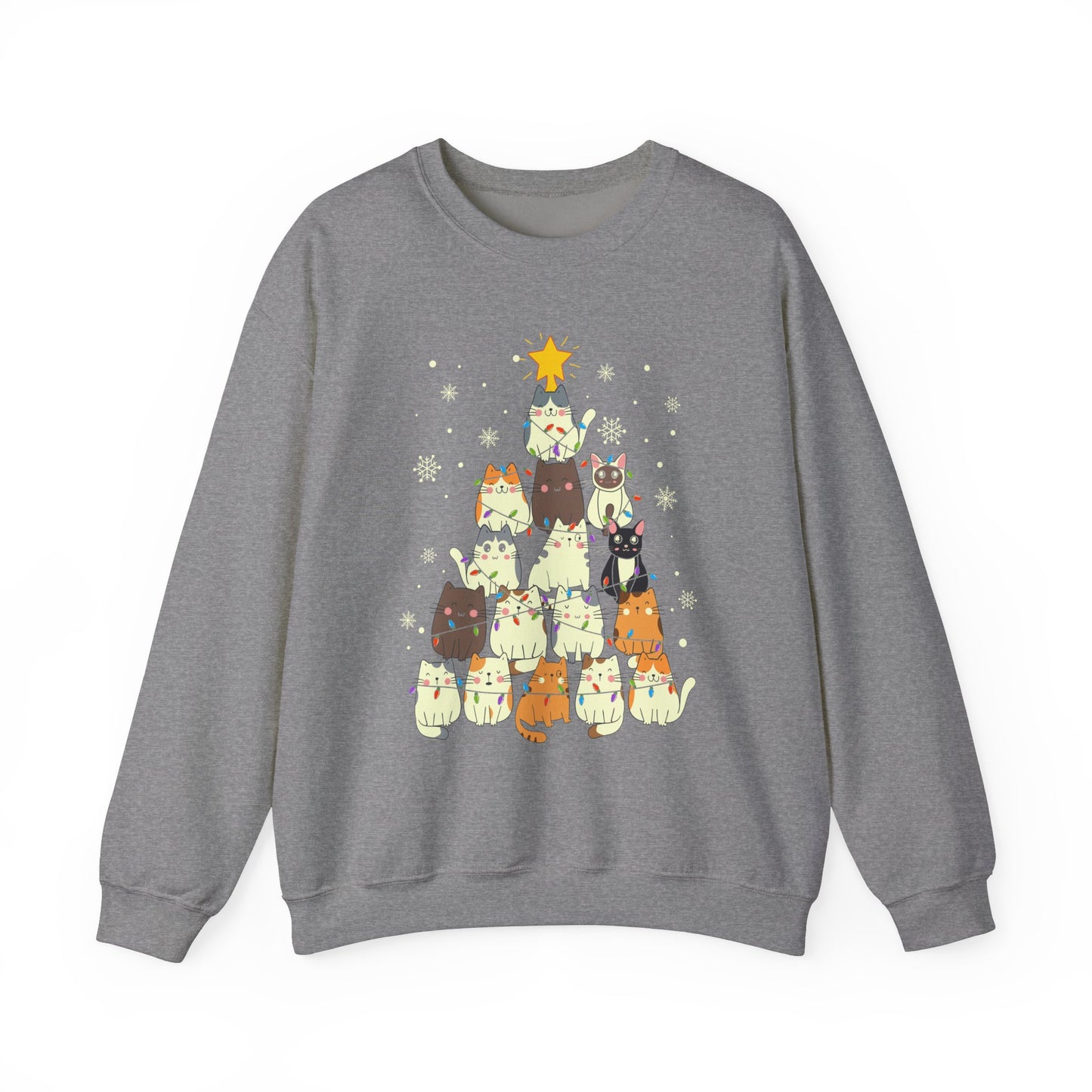 Cat Christmas Tree Unisex Heavy Blend™ Crewneck Sweatshirt