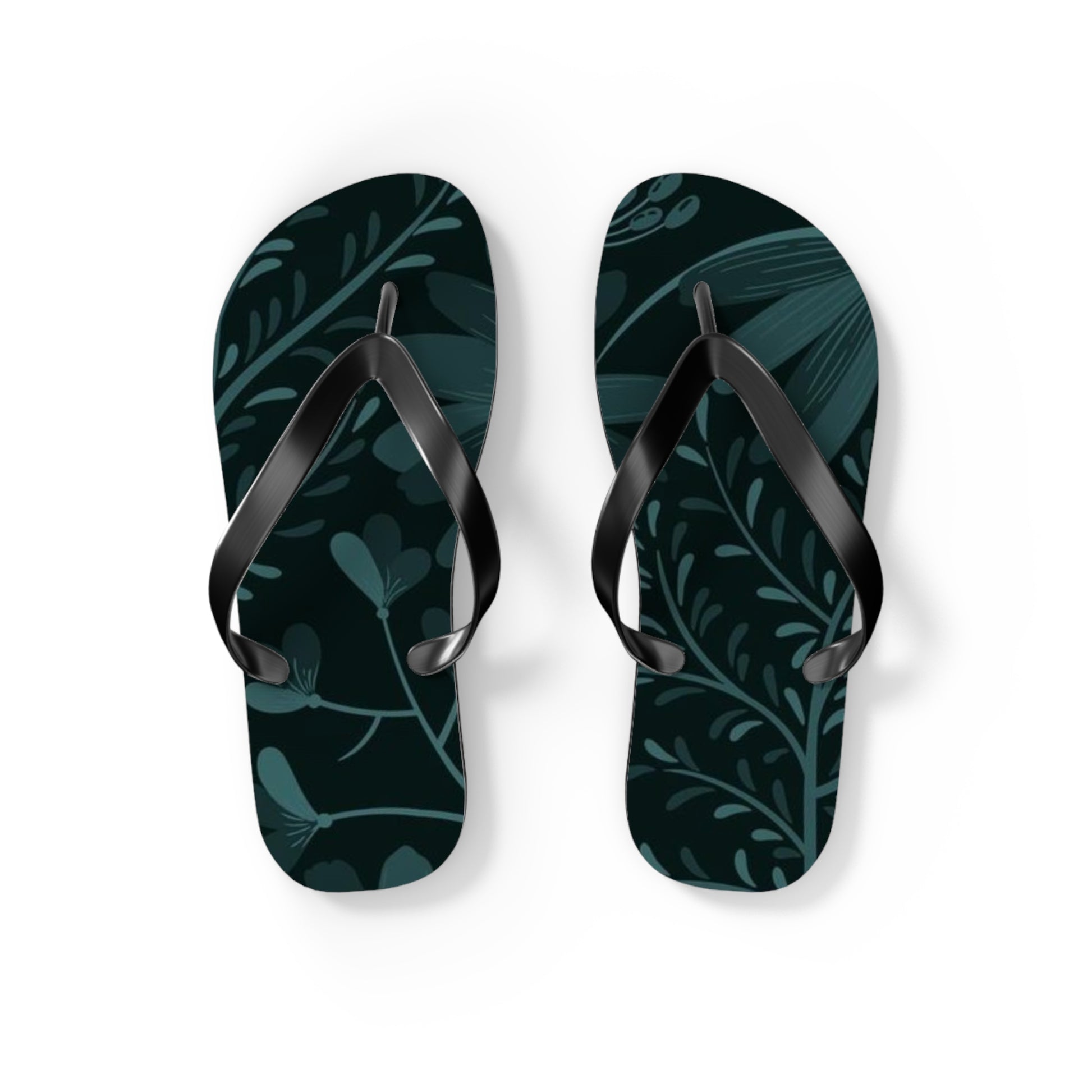 Dark Flowers Flip Flops - Eccentricity Emporium LLC