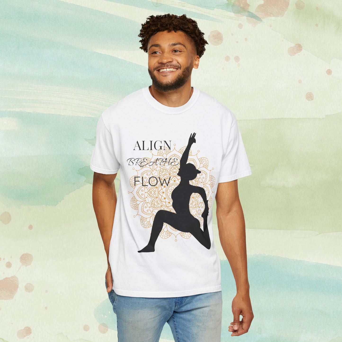 Sacred Movement Yoga Tee | Mandala Silhouette Meditation Shirt | Zen Lifestyle Graphic