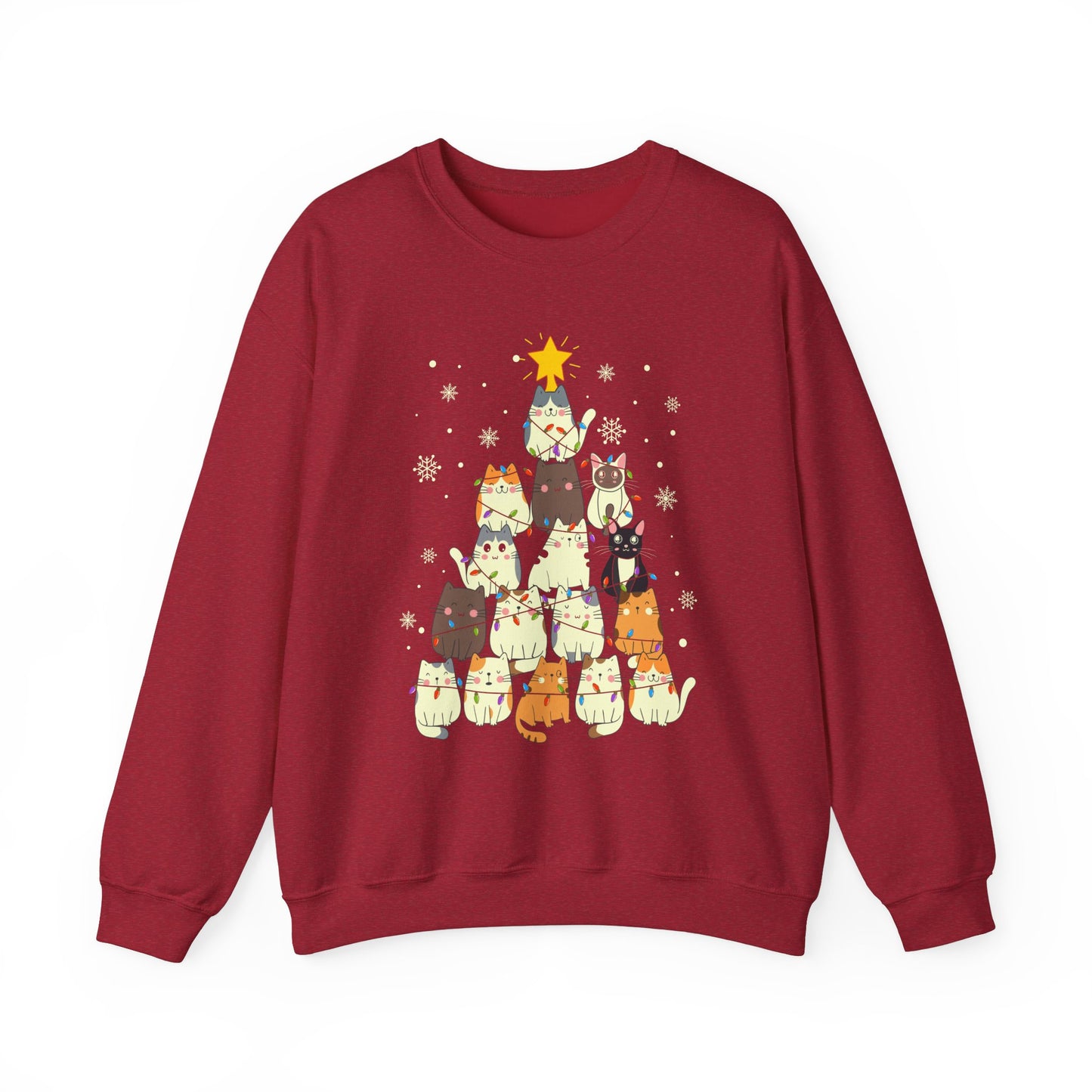 Cat Christmas Tree Unisex Heavy Blend™ Crewneck Sweatshirt