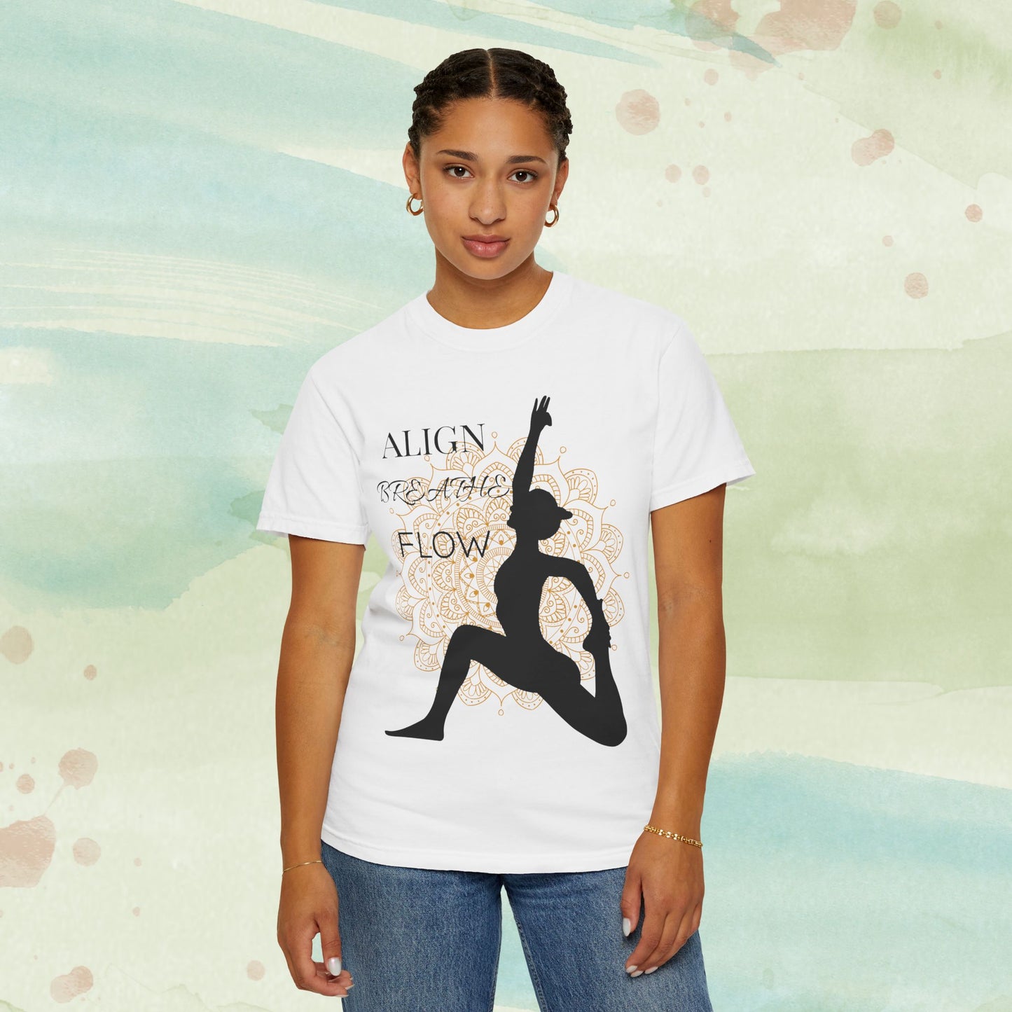 Sacred Movement Yoga Tee | Mandala Silhouette Meditation Shirt | Zen Lifestyle Graphic