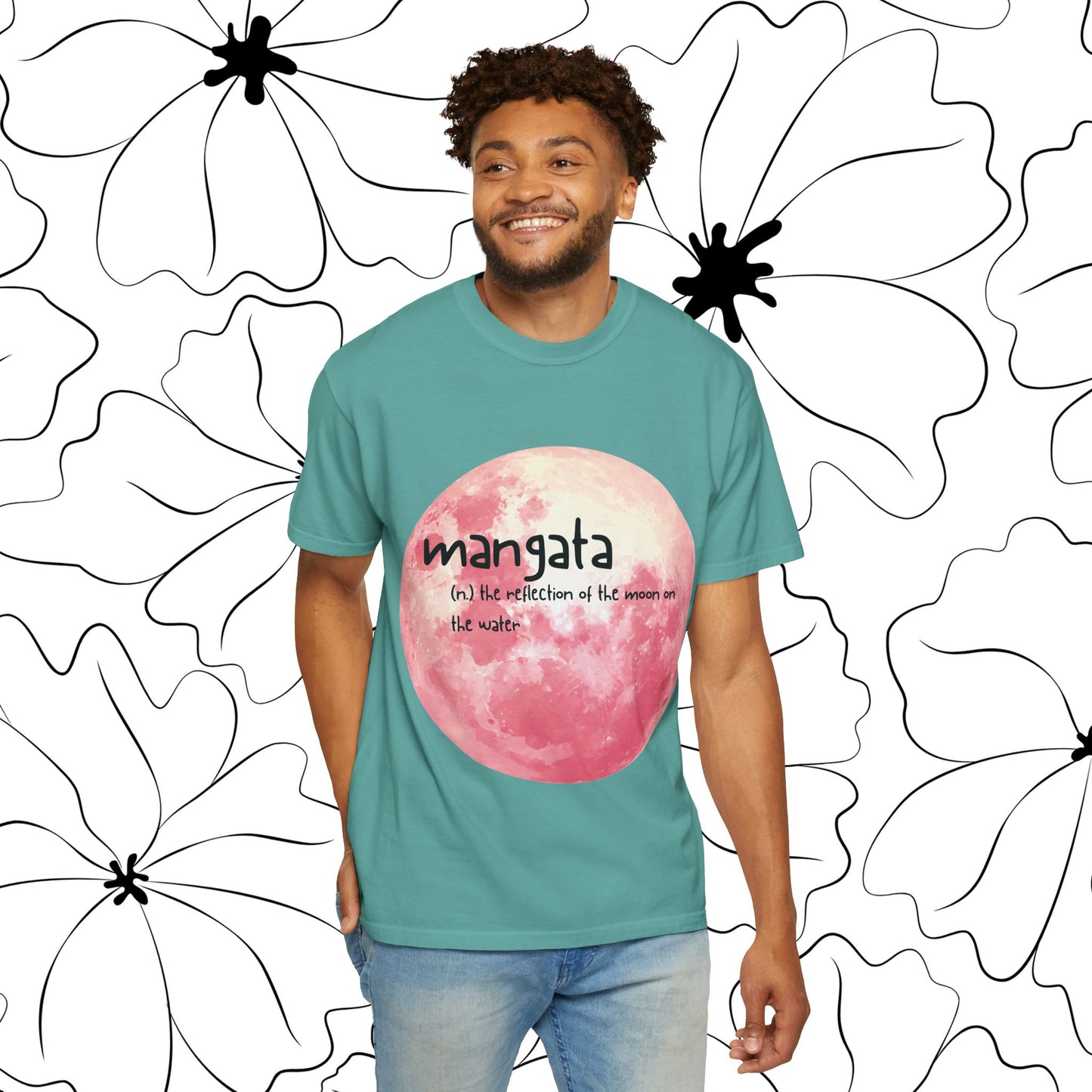 Mangata Moon Reflection Graphic Tee | Zen Aesthetic Unisex Heavy Cotton Shirt
