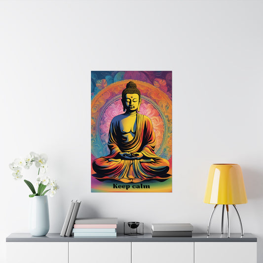 Vertical Posters - Bold Colorful Buddha Poster for Home Decor