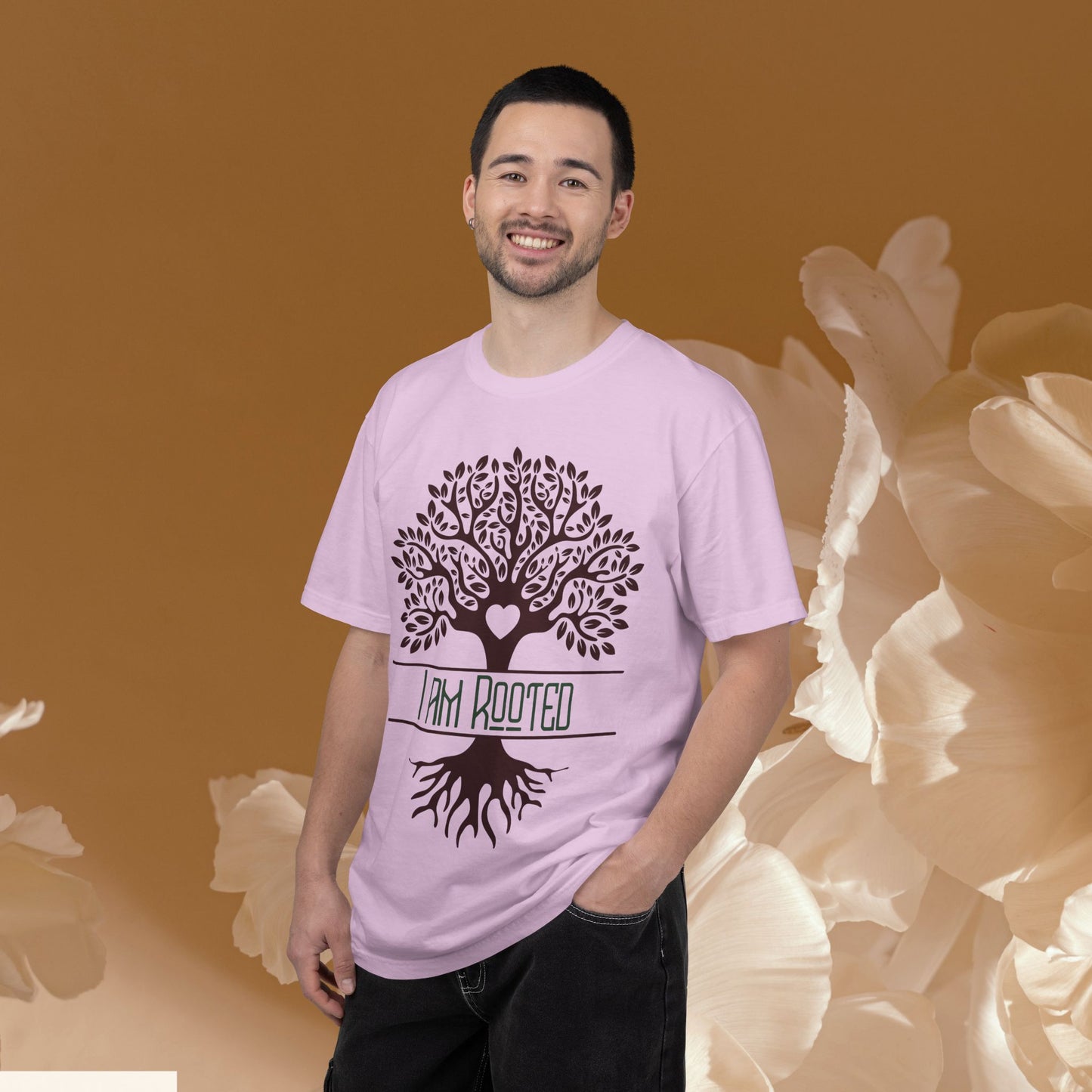 I Am Rooted Botanical Tree Tee | Heart-Centered Grounding Shirt | Yoga & Mindfulness Graphic