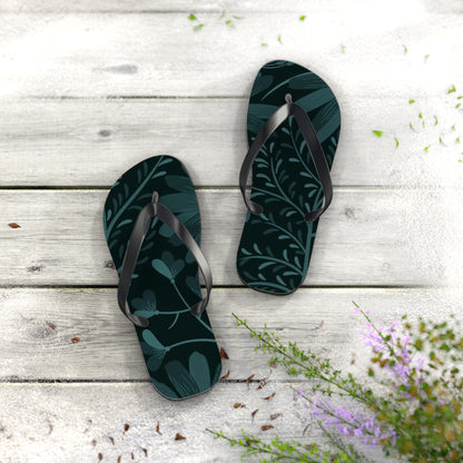 Dark Flowers Flip Flops - Eccentricity Emporium LLC