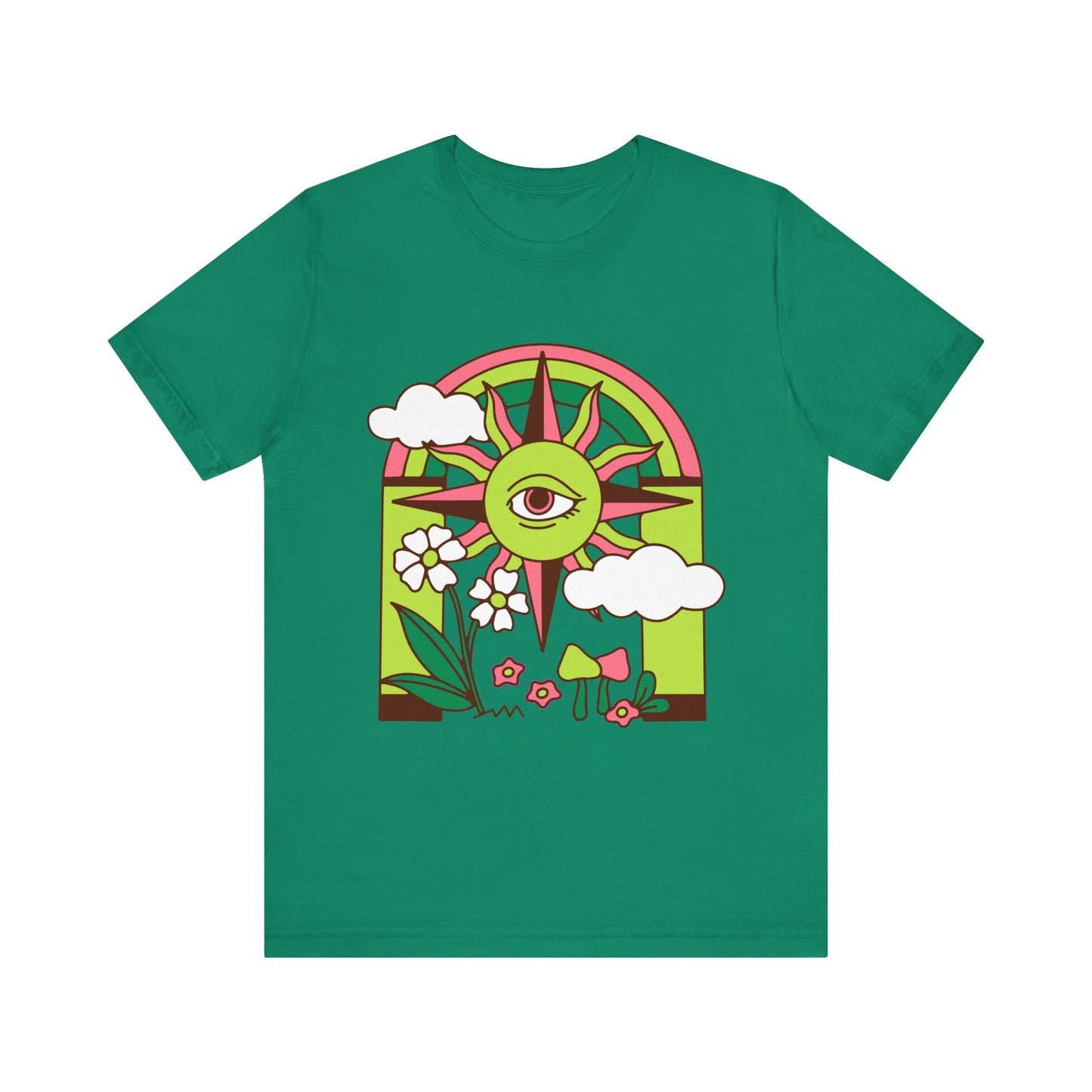 Psychedelic Sun and Eye Short Sleeve T-Shirt