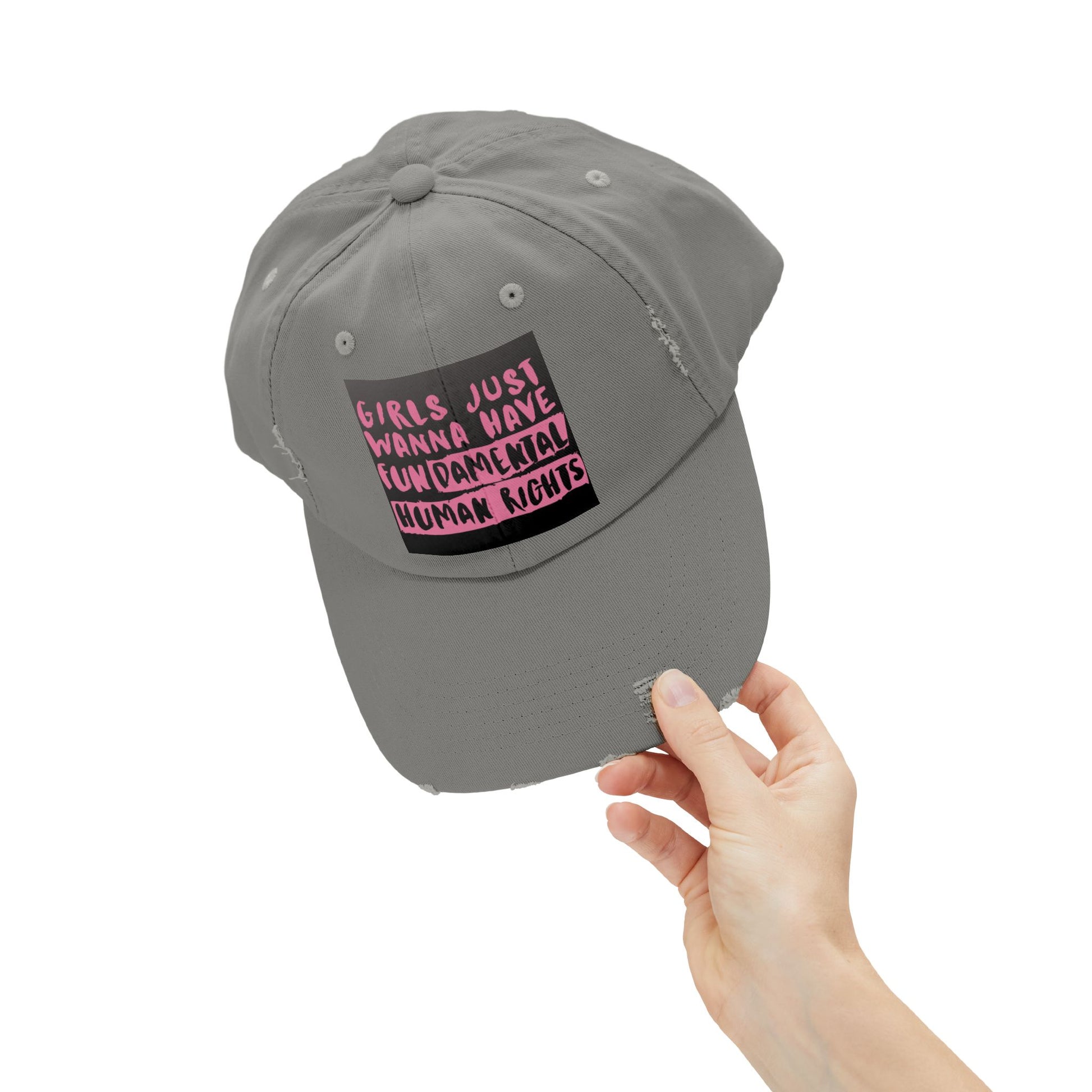 Girls Fundamental Rights Unisex Distressed Cap - Eccentricity Emporium LLC