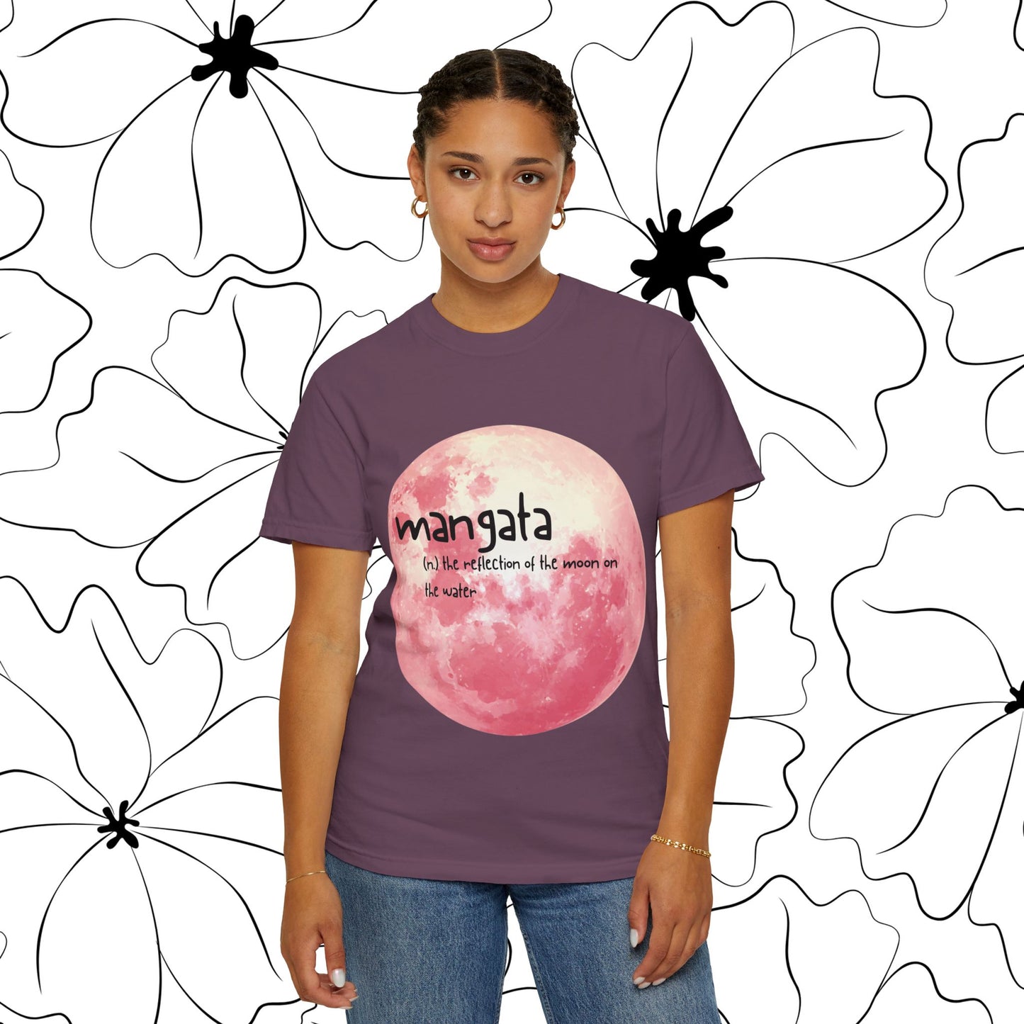 Mangata Moon Reflection Graphic Tee | Zen Aesthetic Unisex Heavy Cotton Shirt