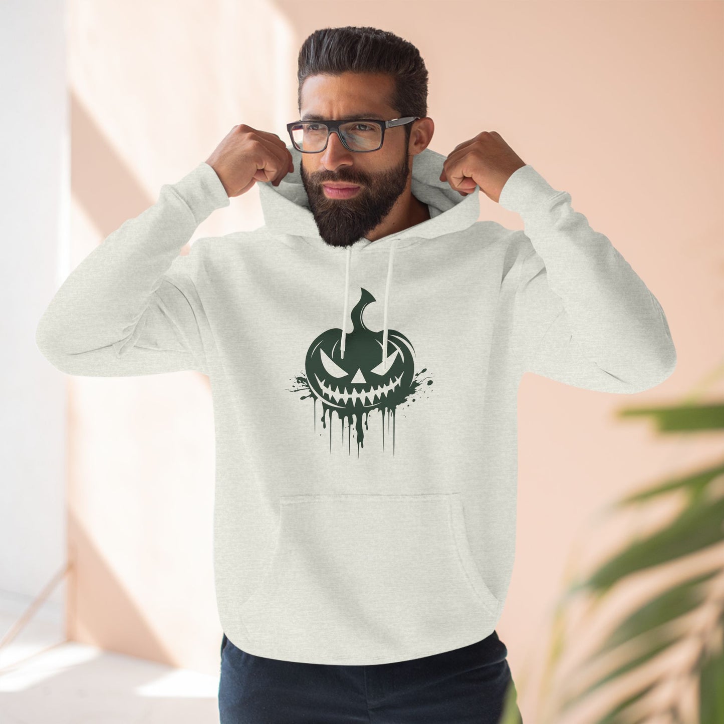 Scary Pumpkin Three-Panel Fleece Hoodie