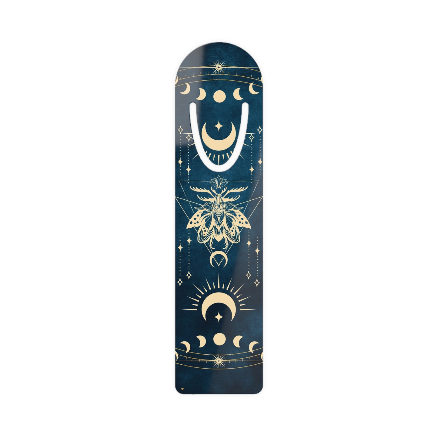 Mystic Moon Moth Bookmark — Celestial Metal Page Marker