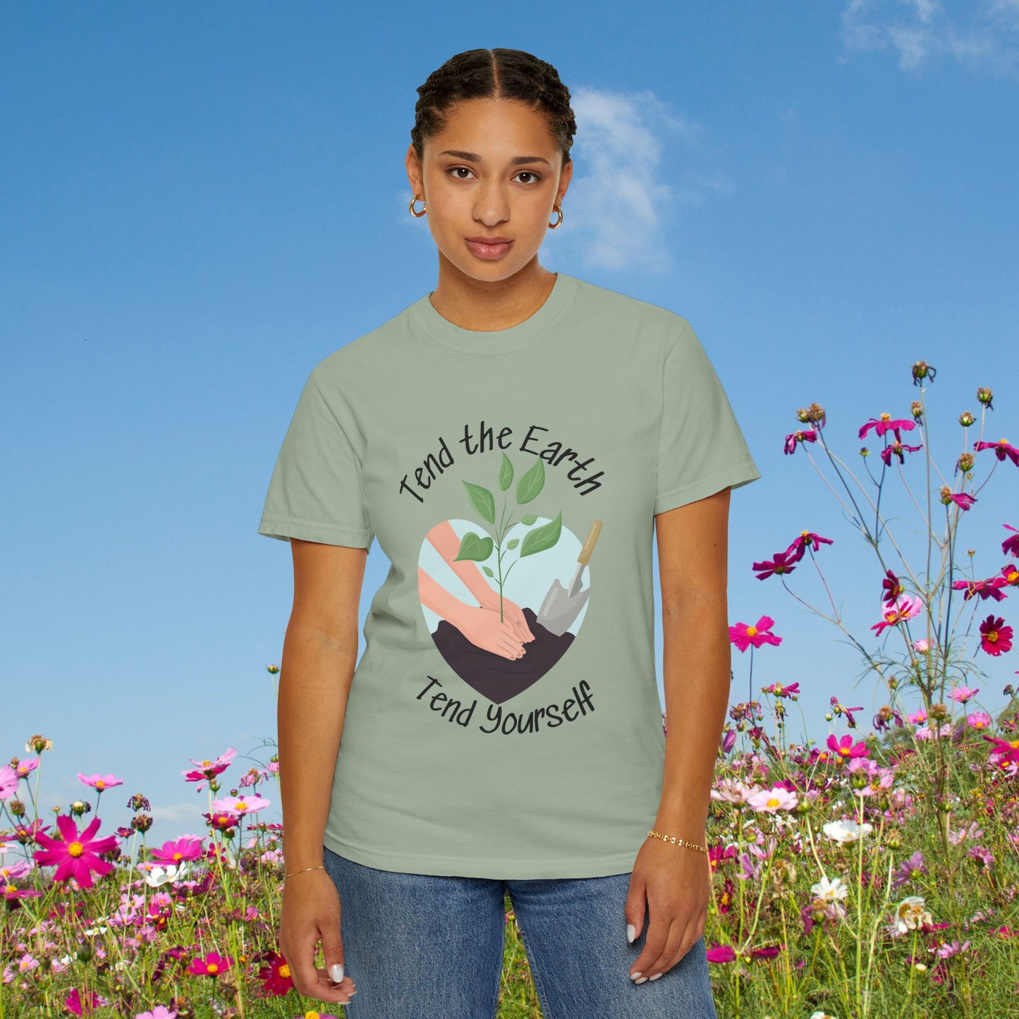 Tend the Earth, Tend Yourself | Comfort Colors® Botanical Affirmation Tee