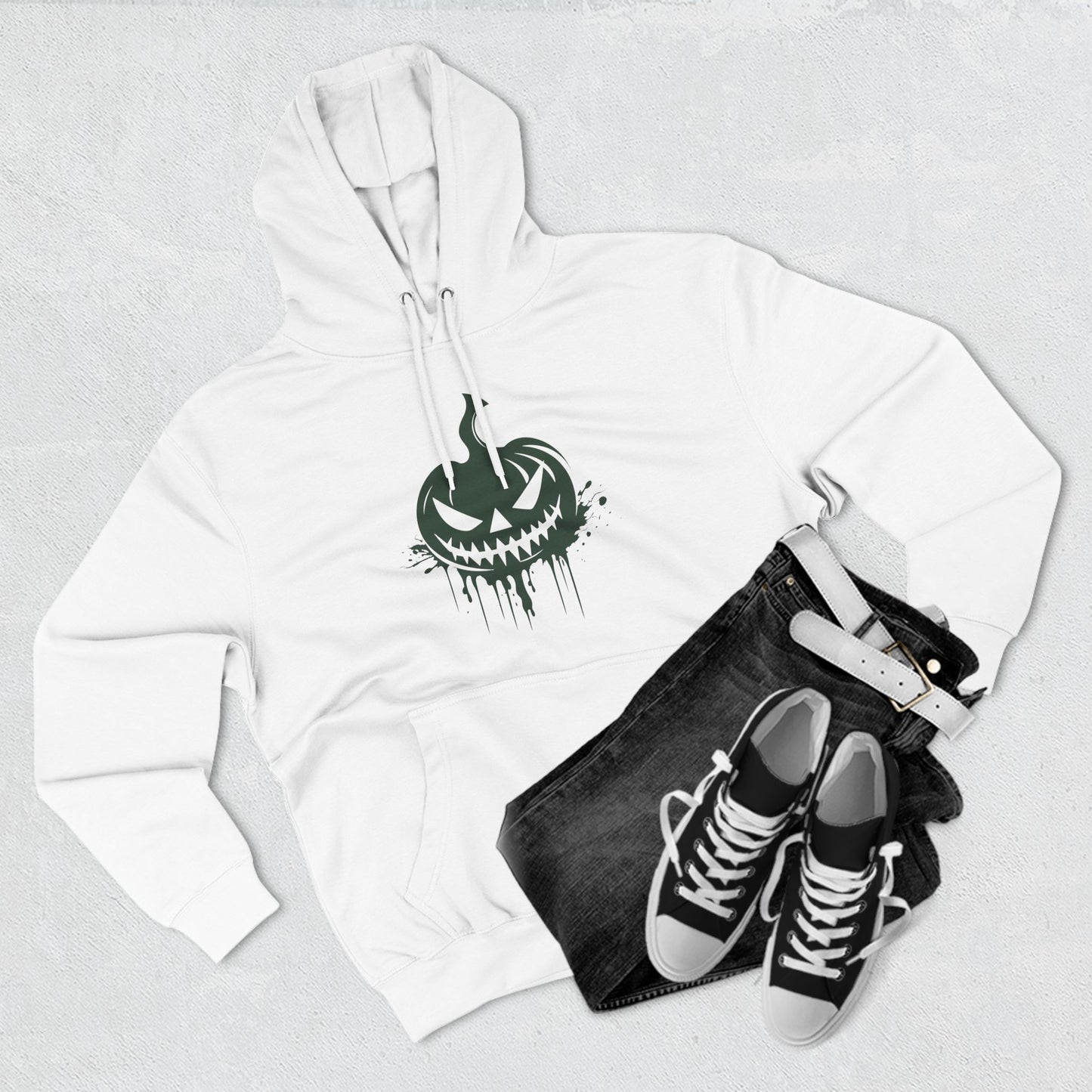 Scary Pumpkin Three-Panel Fleece Hoodie