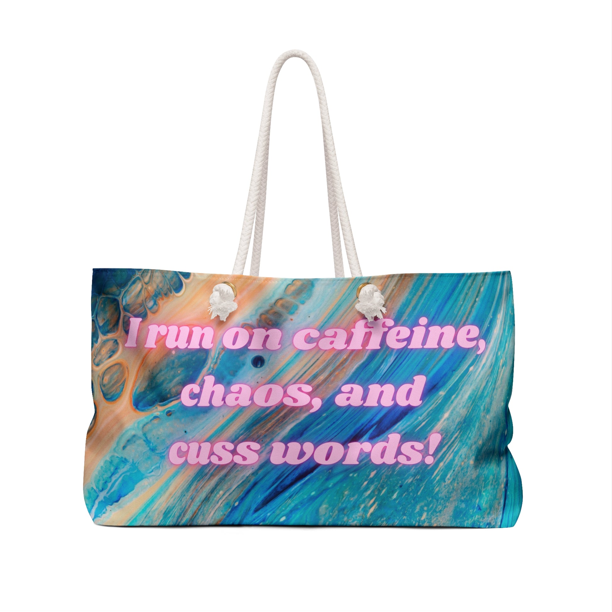 Caffeine, Chaos, and Cuss words/Tabs Open Weekender Bag - Eccentricity Emporium LLC