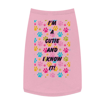 Pet Tank Top - I'm a Cutie and I Know It Design