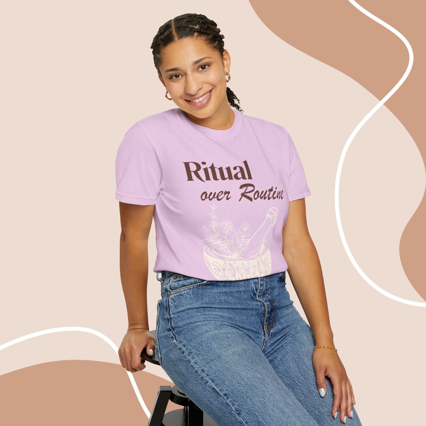 Ritual over Routine | Vintage Comfort Colors Herb Graphic Tee
