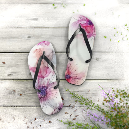 Watercolor Flowers Flip Flops - Eccentricity Emporium LLC