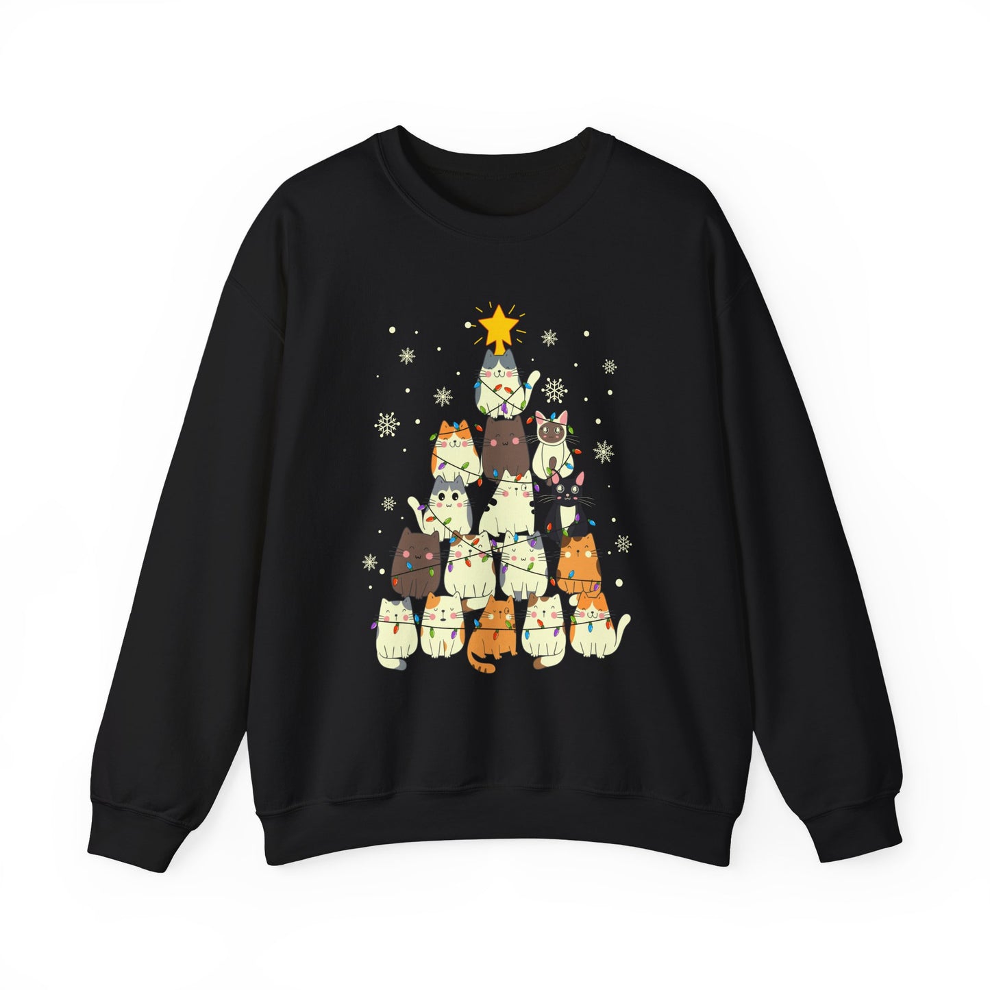 Cat Christmas Tree Unisex Heavy Blend™ Crewneck Sweatshirt