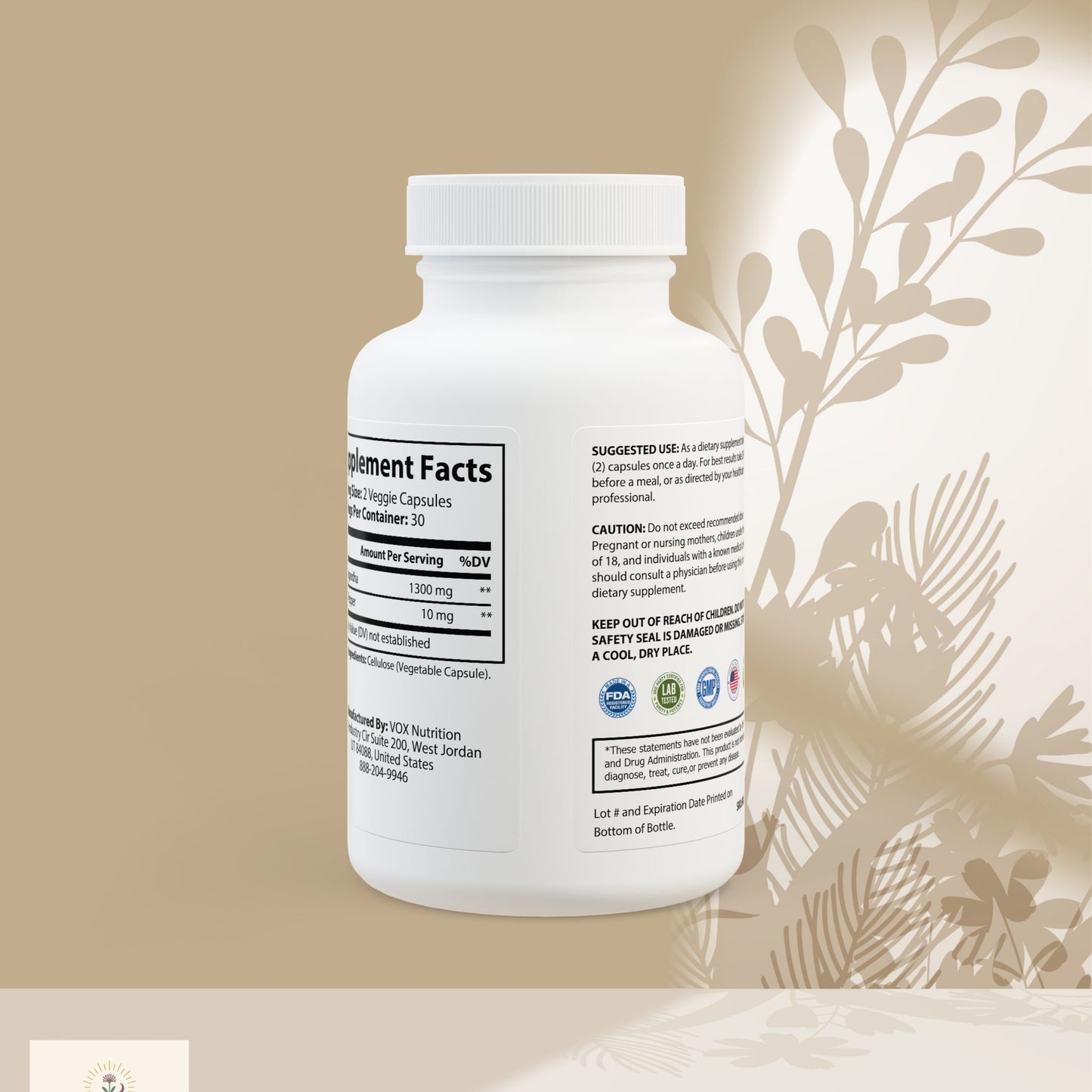 Ashwagandha & Black Pepper – Organic Root Adaptogen for Grounding & Vitality