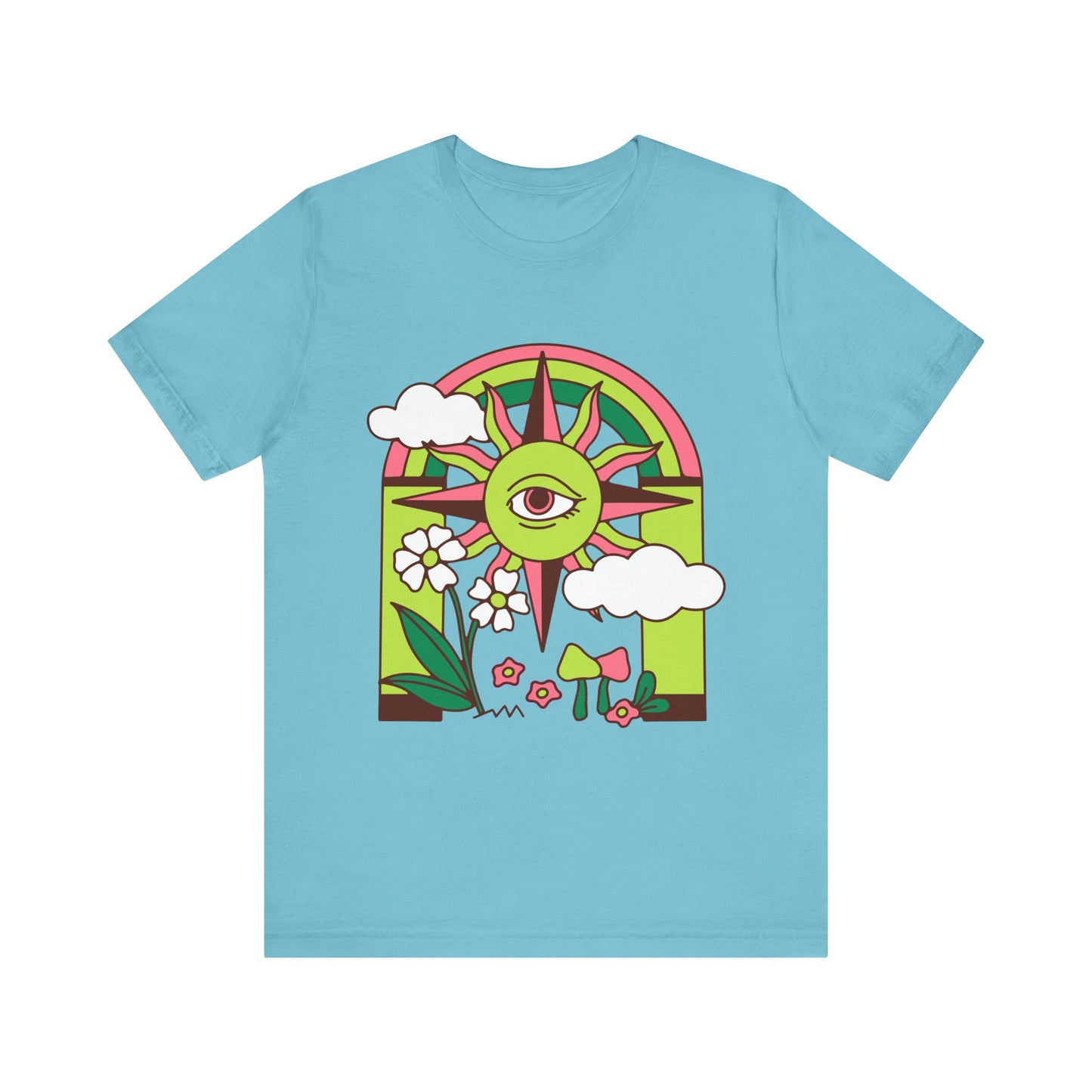 Psychedelic Sun and Eye Short Sleeve T-Shirt