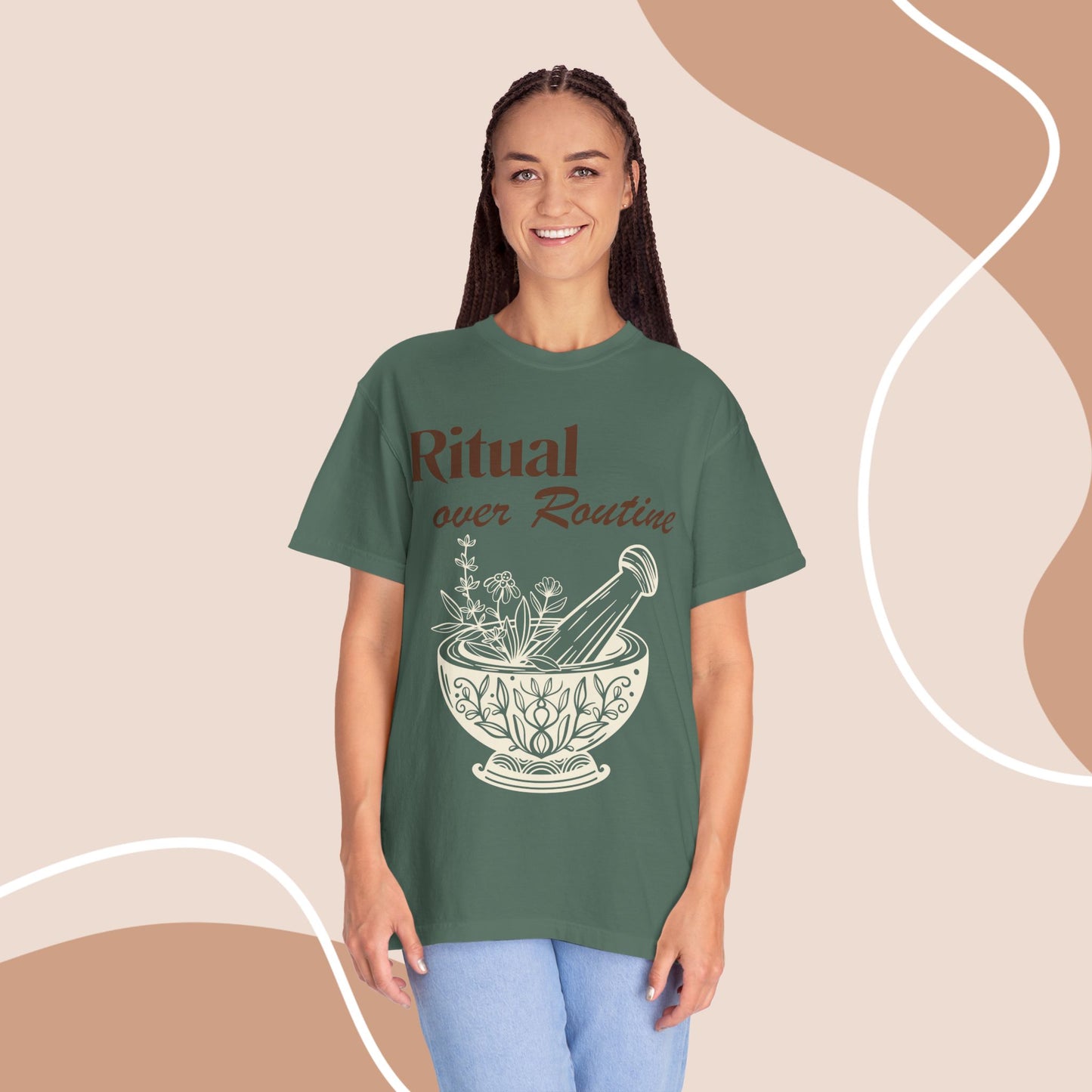 Ritual over Routine | Vintage Comfort Colors Herb Graphic Tee