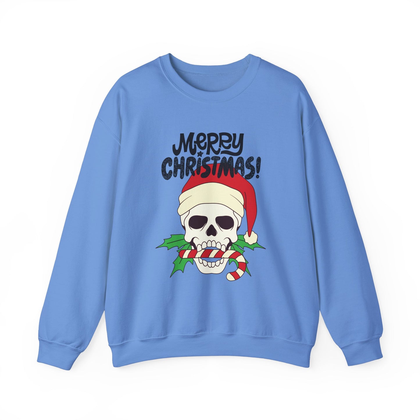 Skull & Candy Cane Cotton Unisex Heavy Blend™ Crewneck Sweatshirt