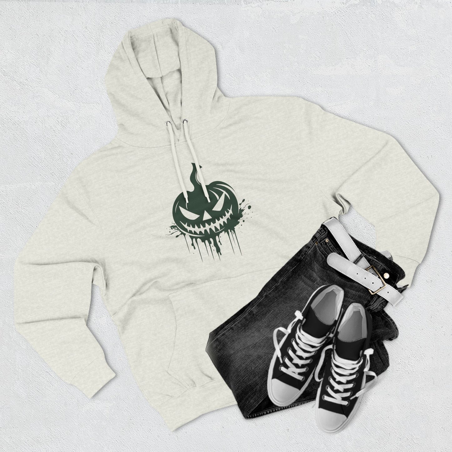 Scary Pumpkin Three-Panel Fleece Hoodie