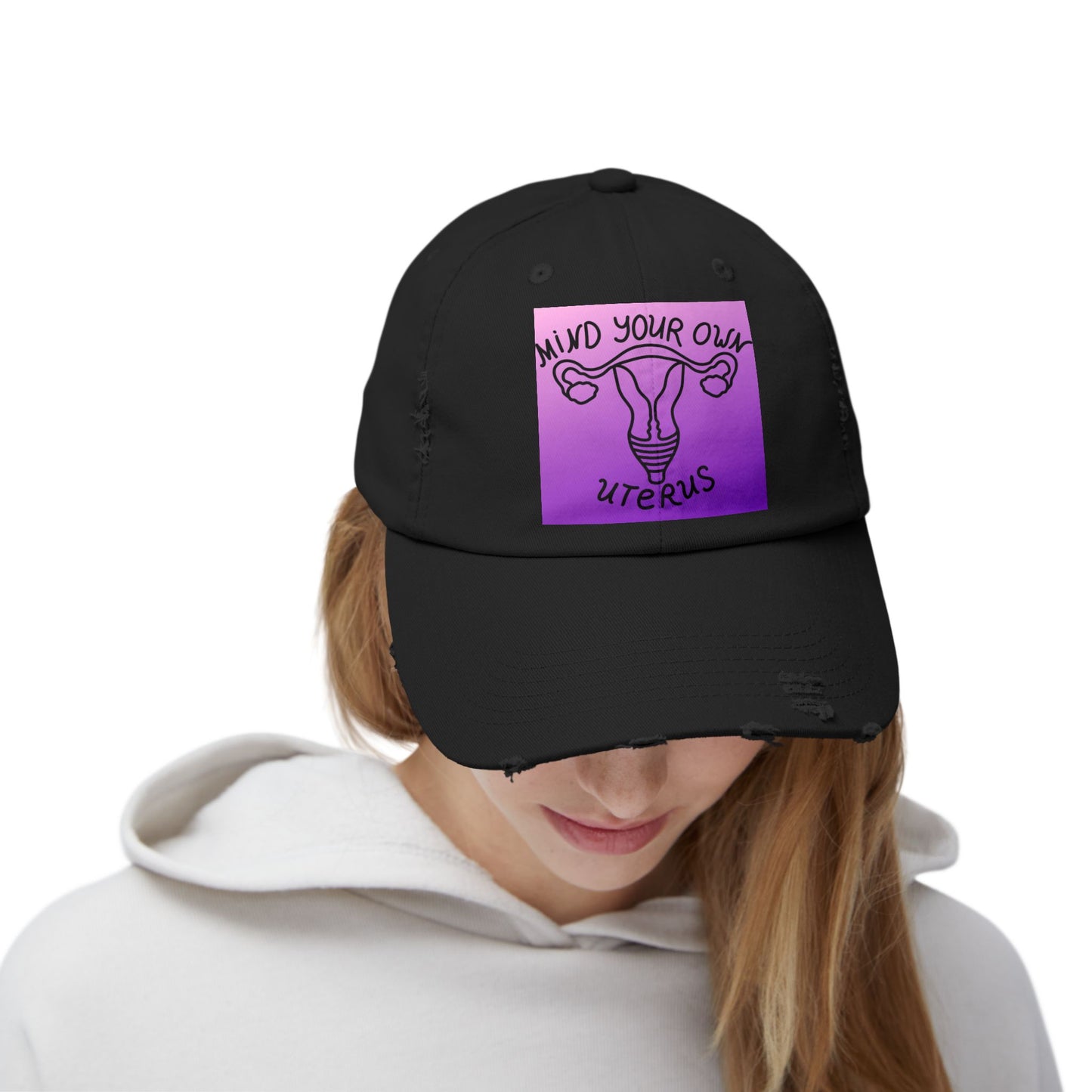 Mind your own Uterus Unisex Distressed Cap - Eccentricity Emporium LLC