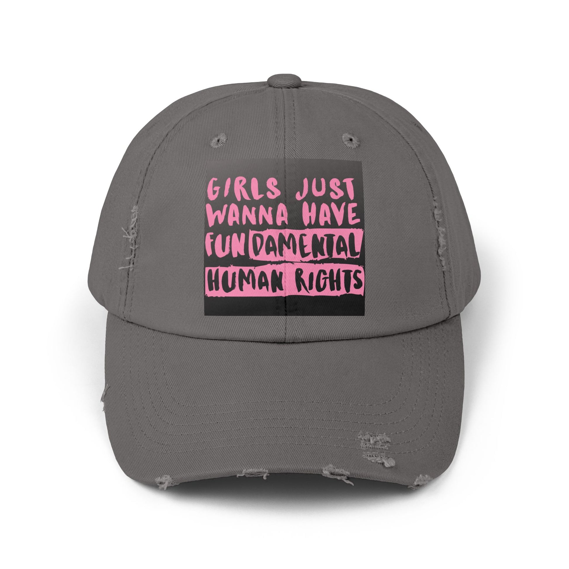 Girls Fundamental Rights Unisex Distressed Cap - Eccentricity Emporium LLC