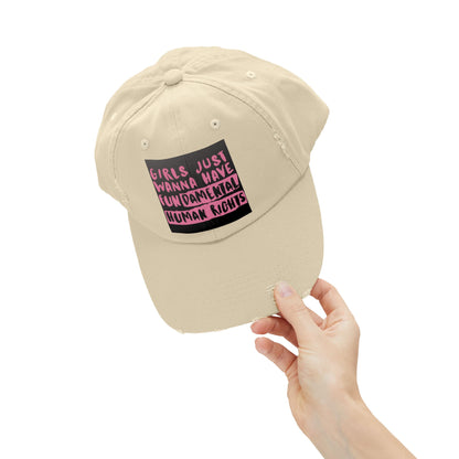 Girls Fundamental Rights Unisex Distressed Cap - Eccentricity Emporium LLC