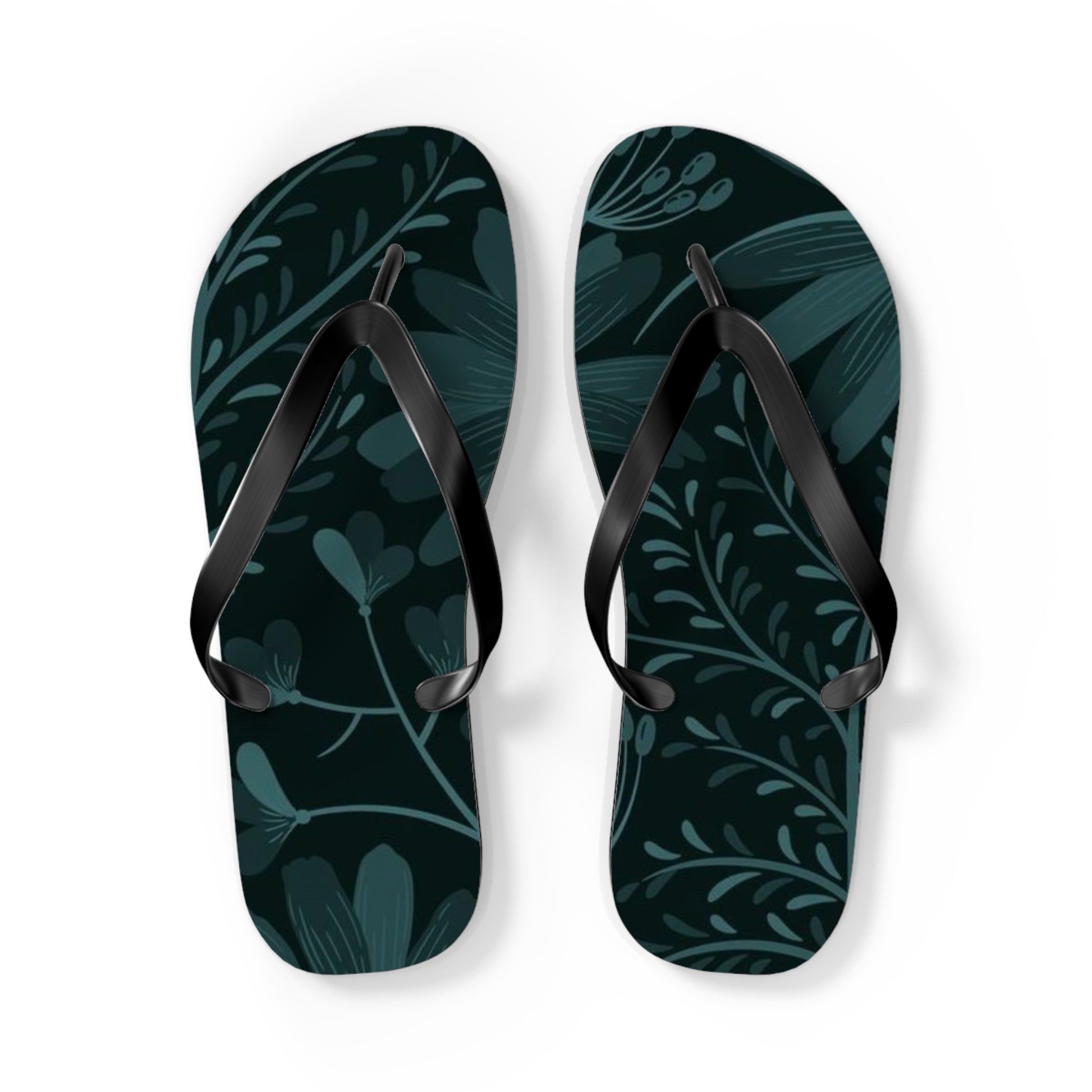 Dark Flowers Flip Flops - Eccentricity Emporium LLC