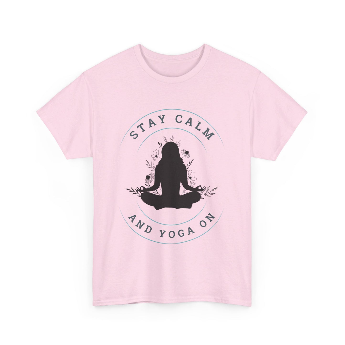 Stay Calm and Yoga On Unisex Heavy Cotton Tee