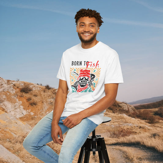 The Born to Fish Tee | Retro Wilderness Graphic Shirt | Vibrant Nature Apparel