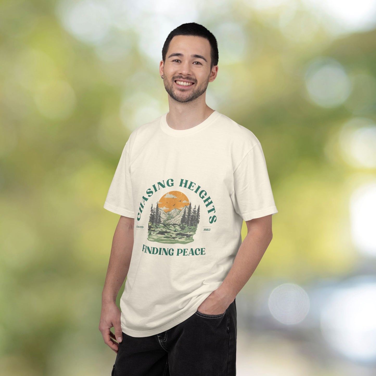 Chasing Heights, Finding Peace – Mountain Nature Tee (ESTD 1983)