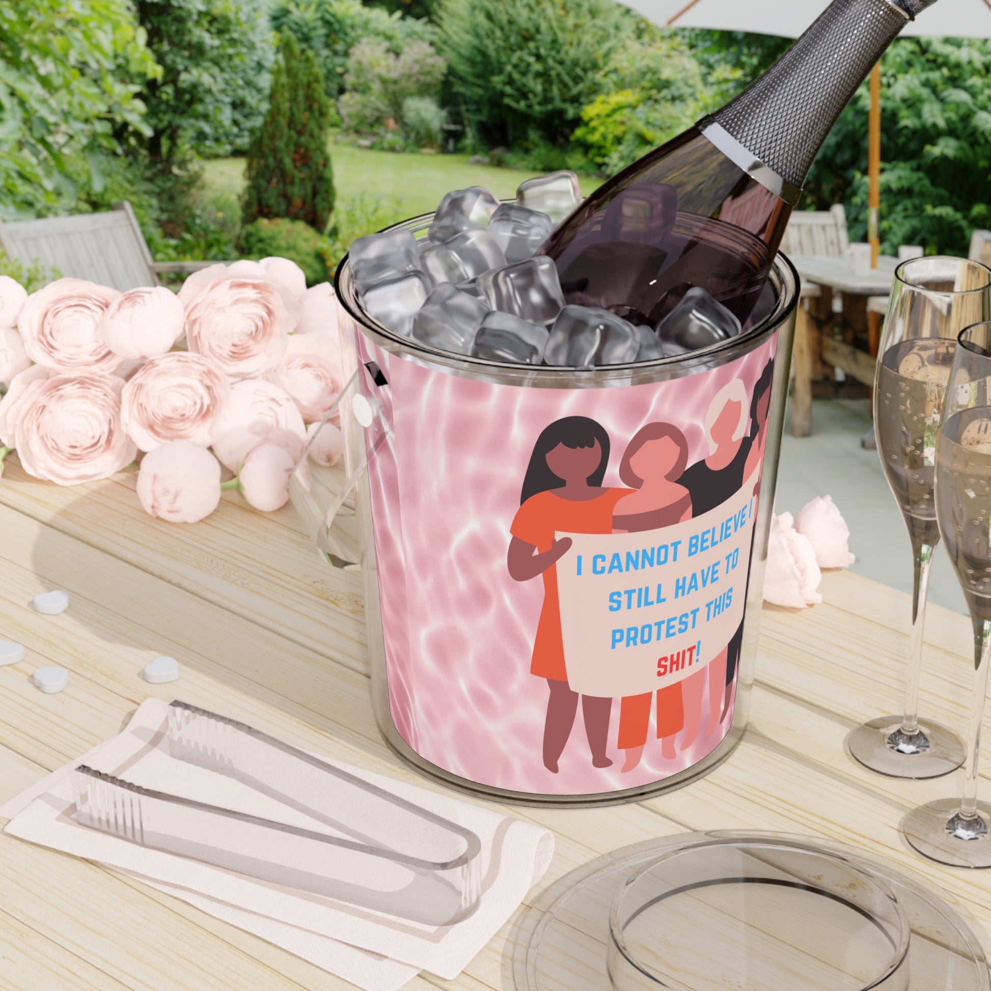 Can't Believe Ice Bucket with Tongs - Eccentricity Emporium LLC