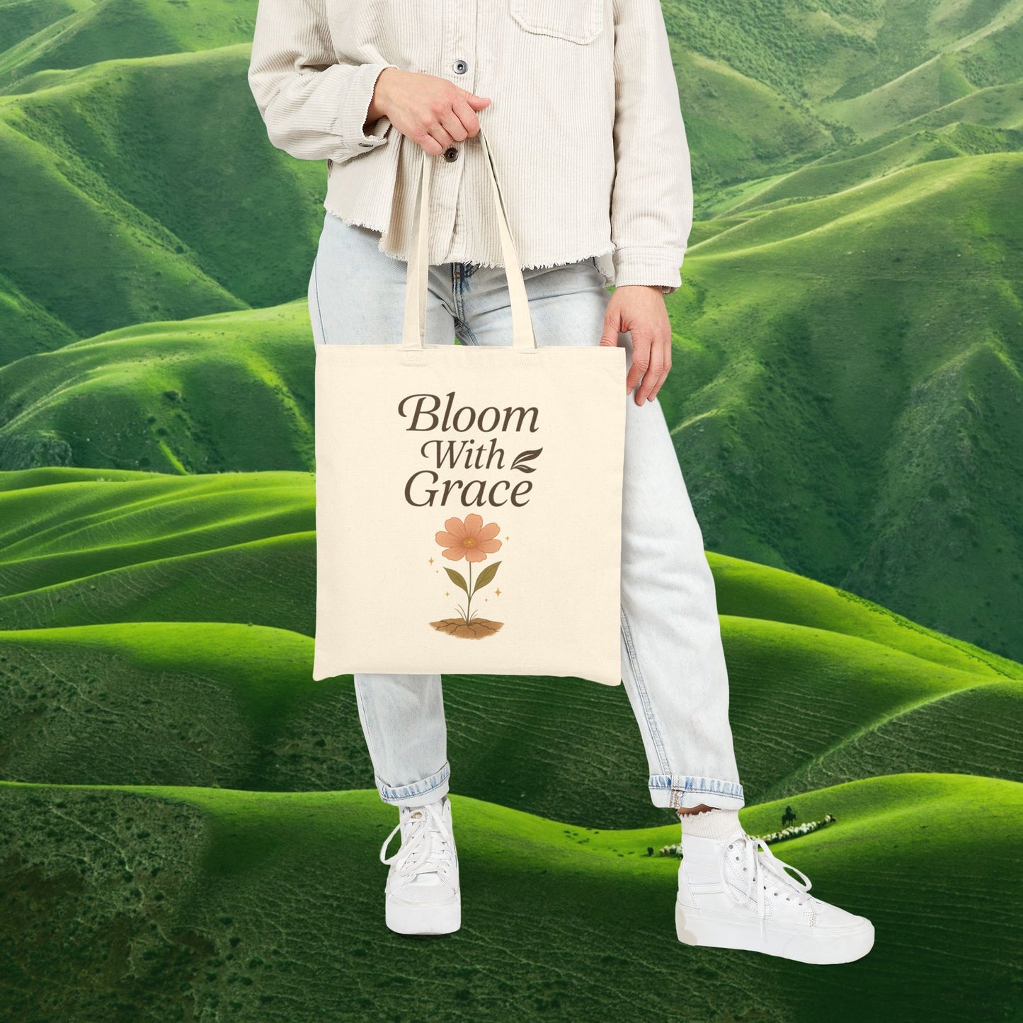 Bloom With Grace – Eco Cotton Canvas Tote