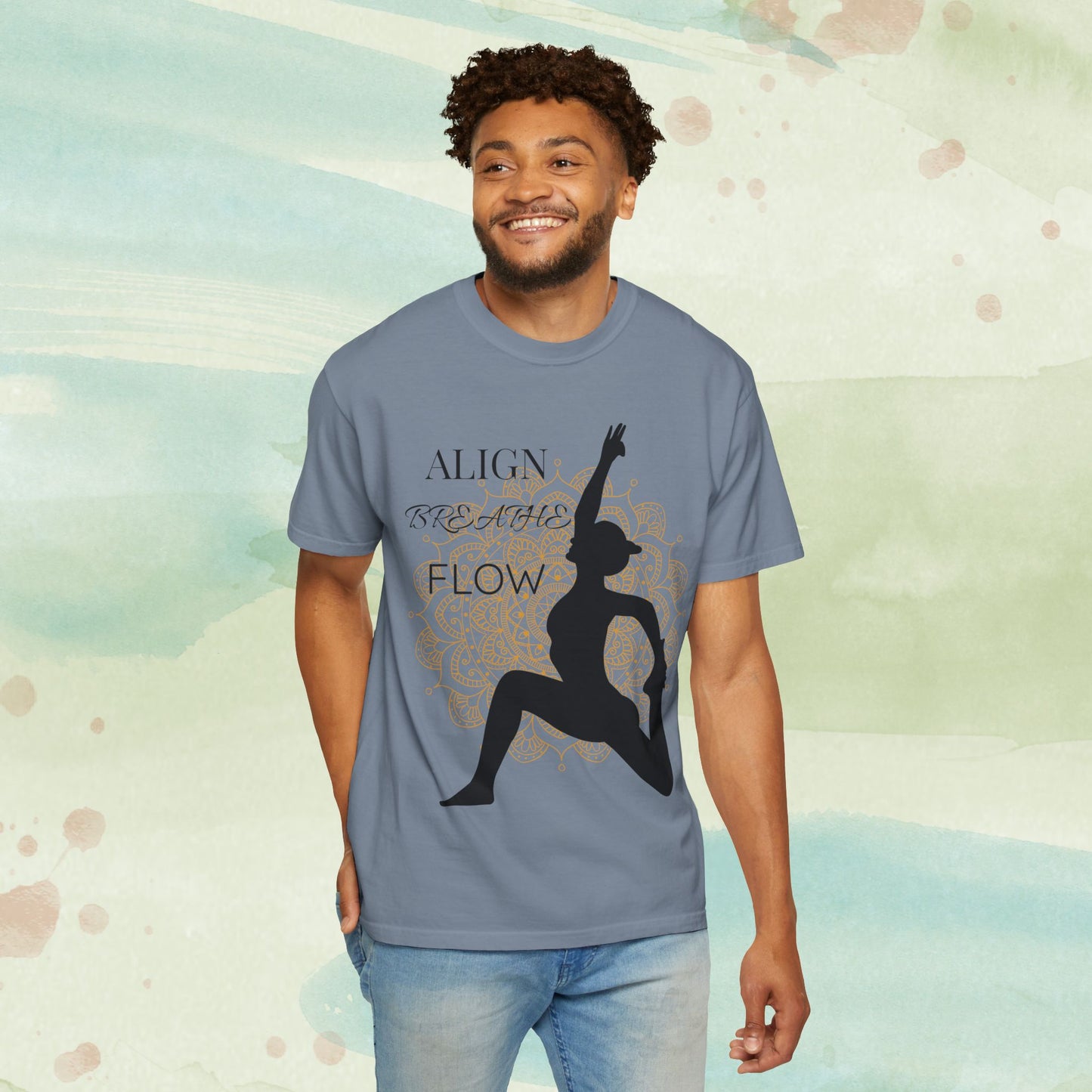 Sacred Movement Yoga Tee | Mandala Silhouette Meditation Shirt | Zen Lifestyle Graphic