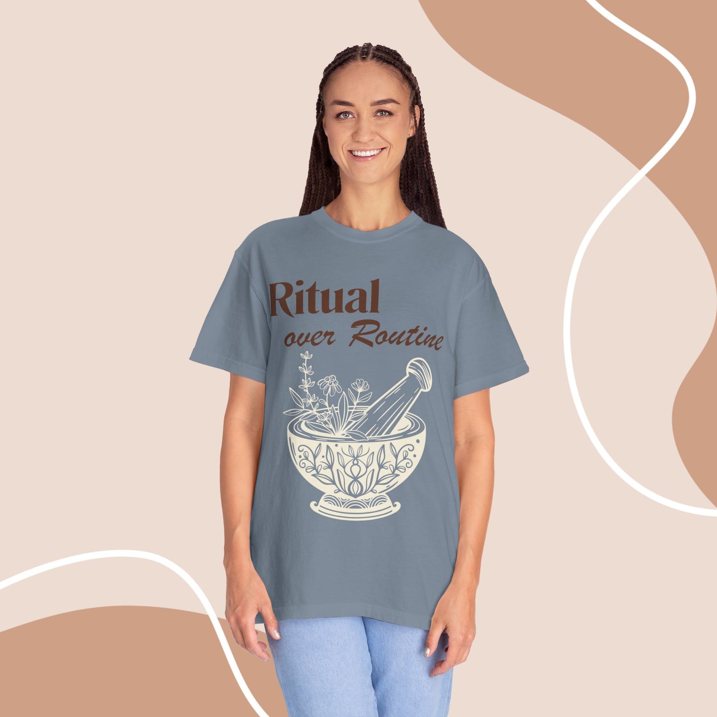 Ritual over Routine | Vintage Comfort Colors Herb Graphic Tee