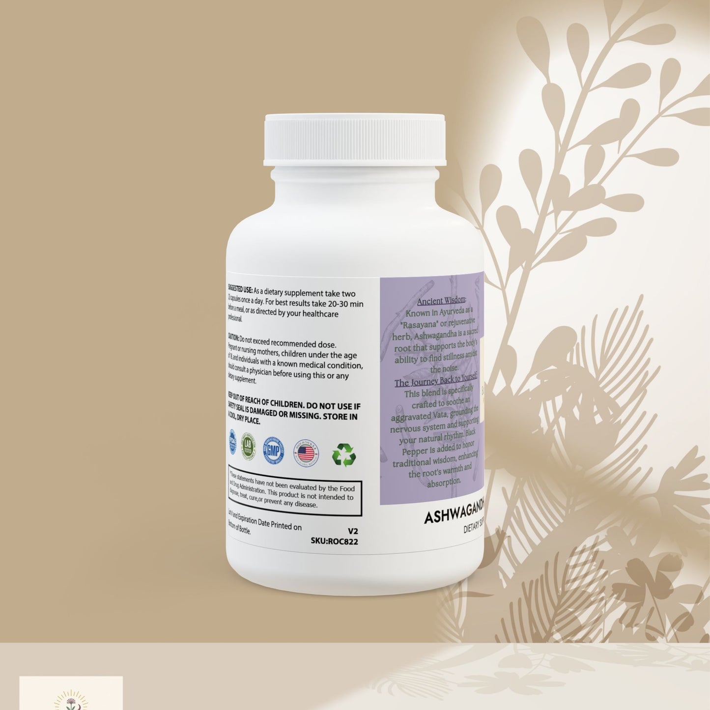 Ashwagandha & Black Pepper – Organic Root Adaptogen for Grounding & Vitality