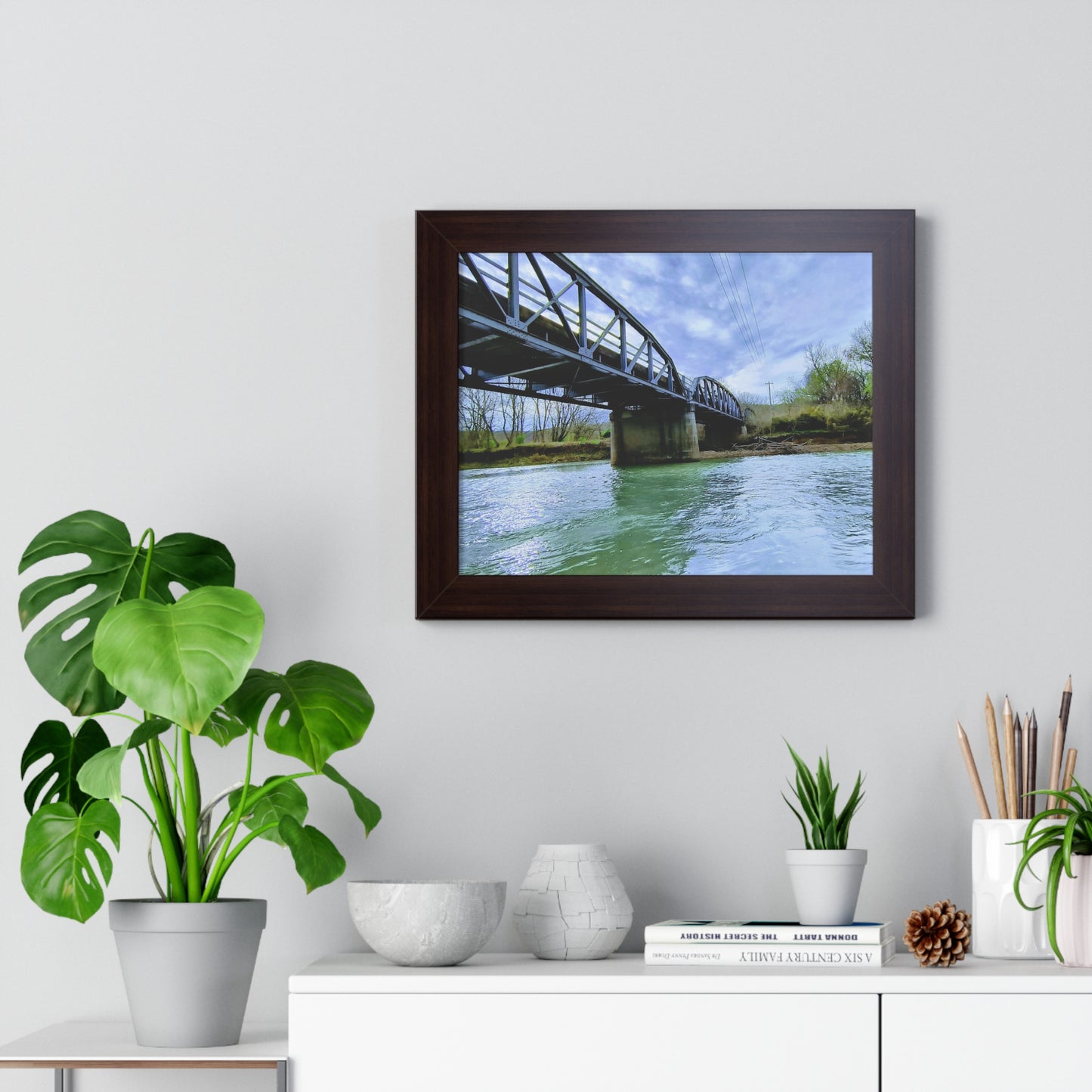 Creek Bridge Framed Horizontal Poster - Eccentricity Emporium LLC