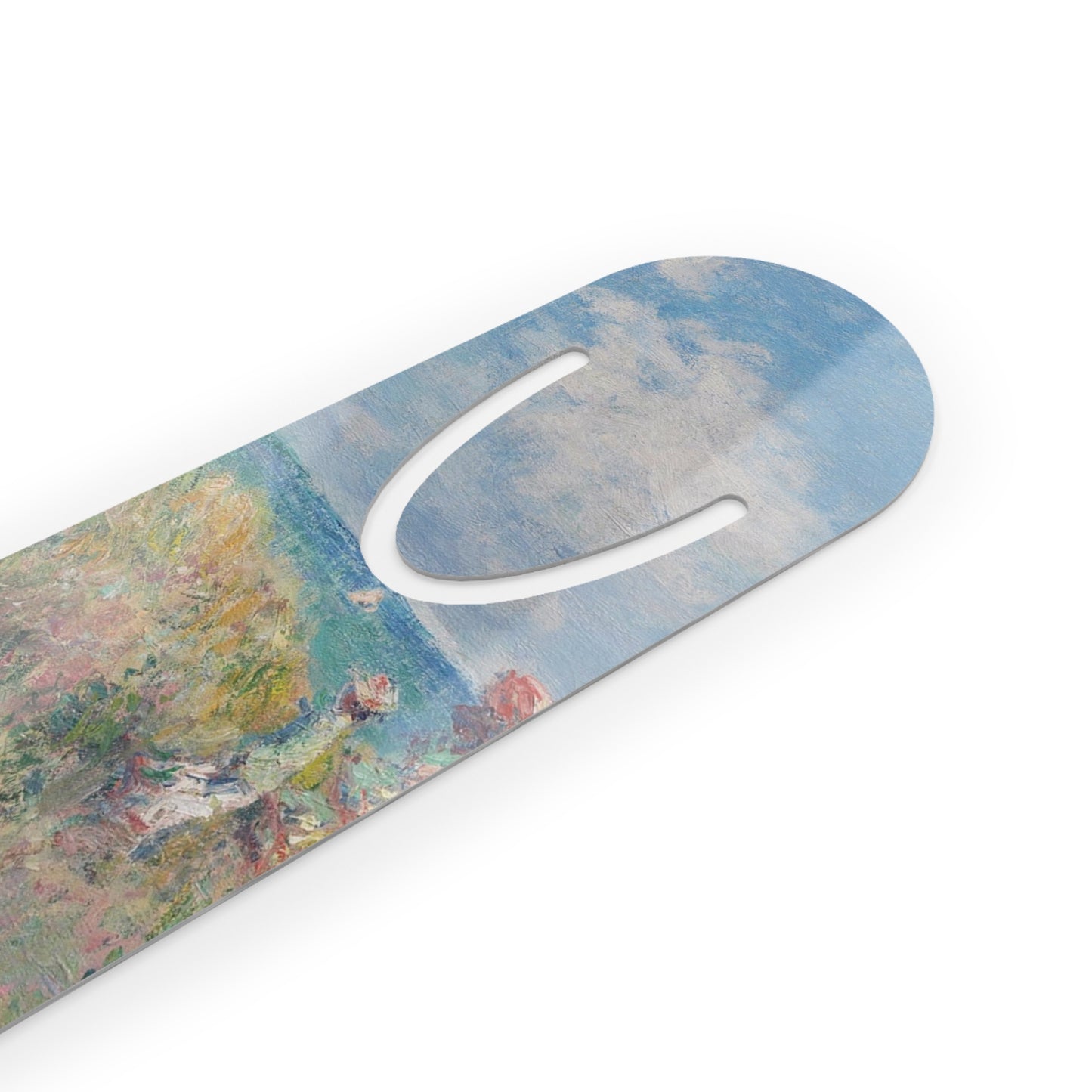 Engrossed in the Book Metal Bookmark — Impressionist Floral Design