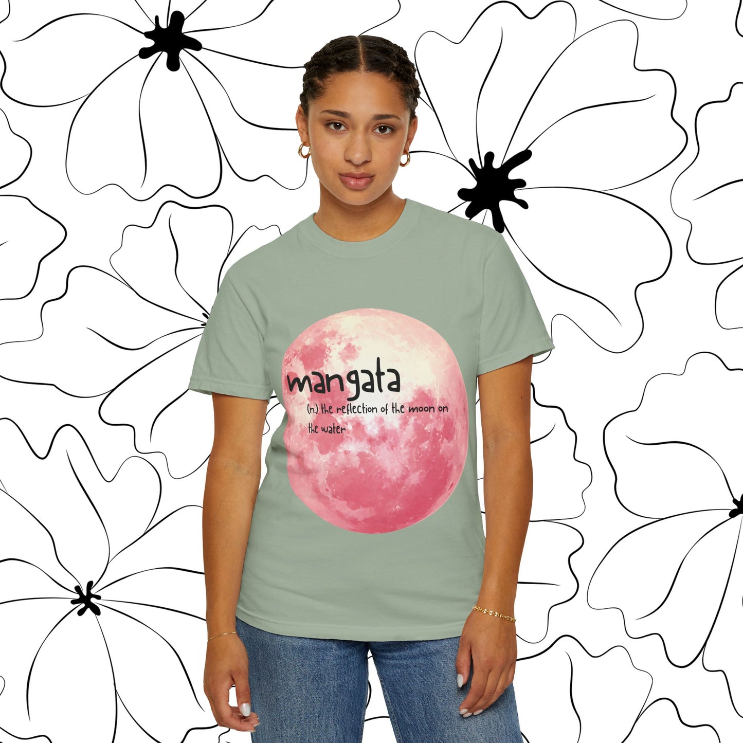 Mangata Moon Reflection Graphic Tee | Zen Aesthetic Unisex Heavy Cotton Shirt