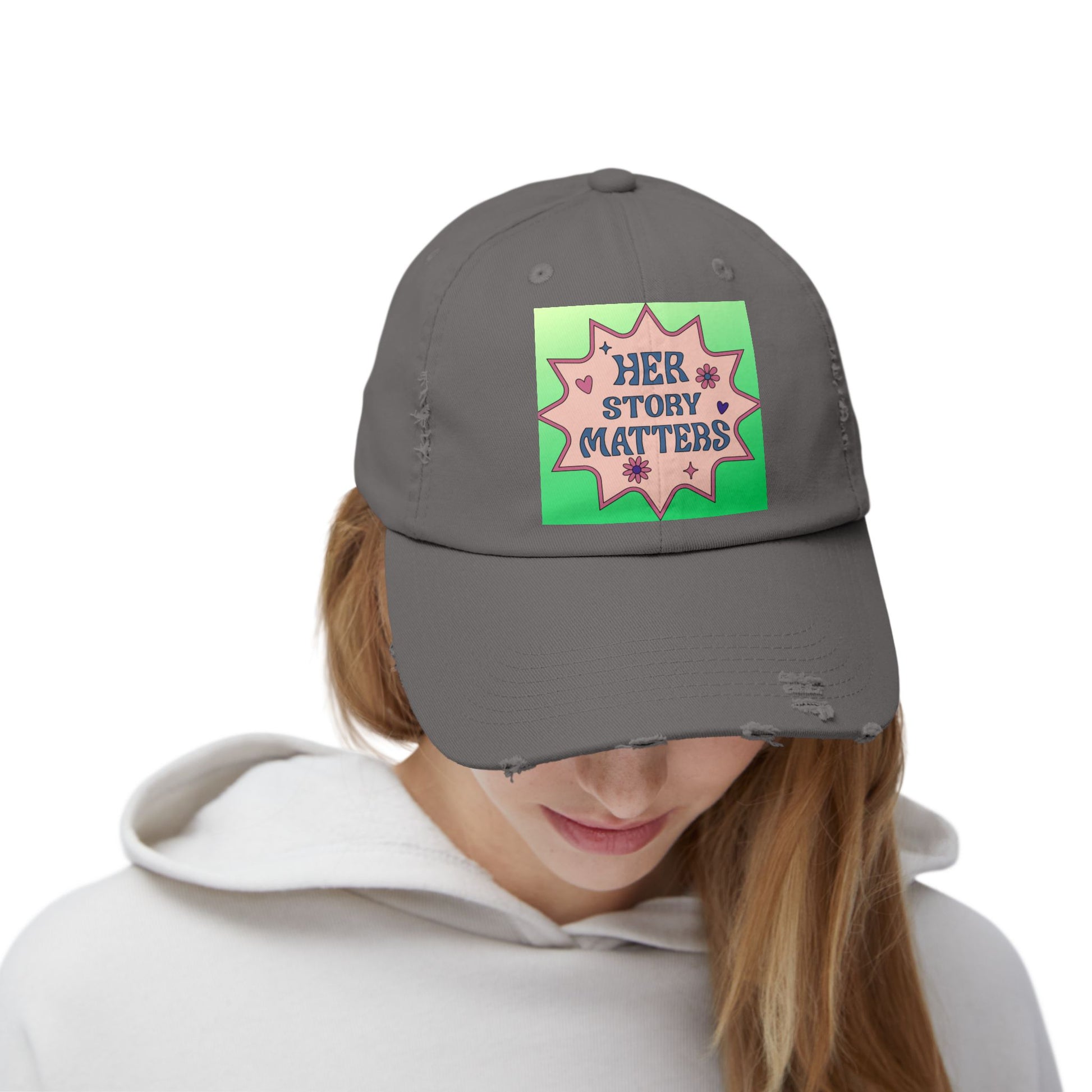 Her Story Matters Unisex Distressed Cap - Eccentricity Emporium LLC