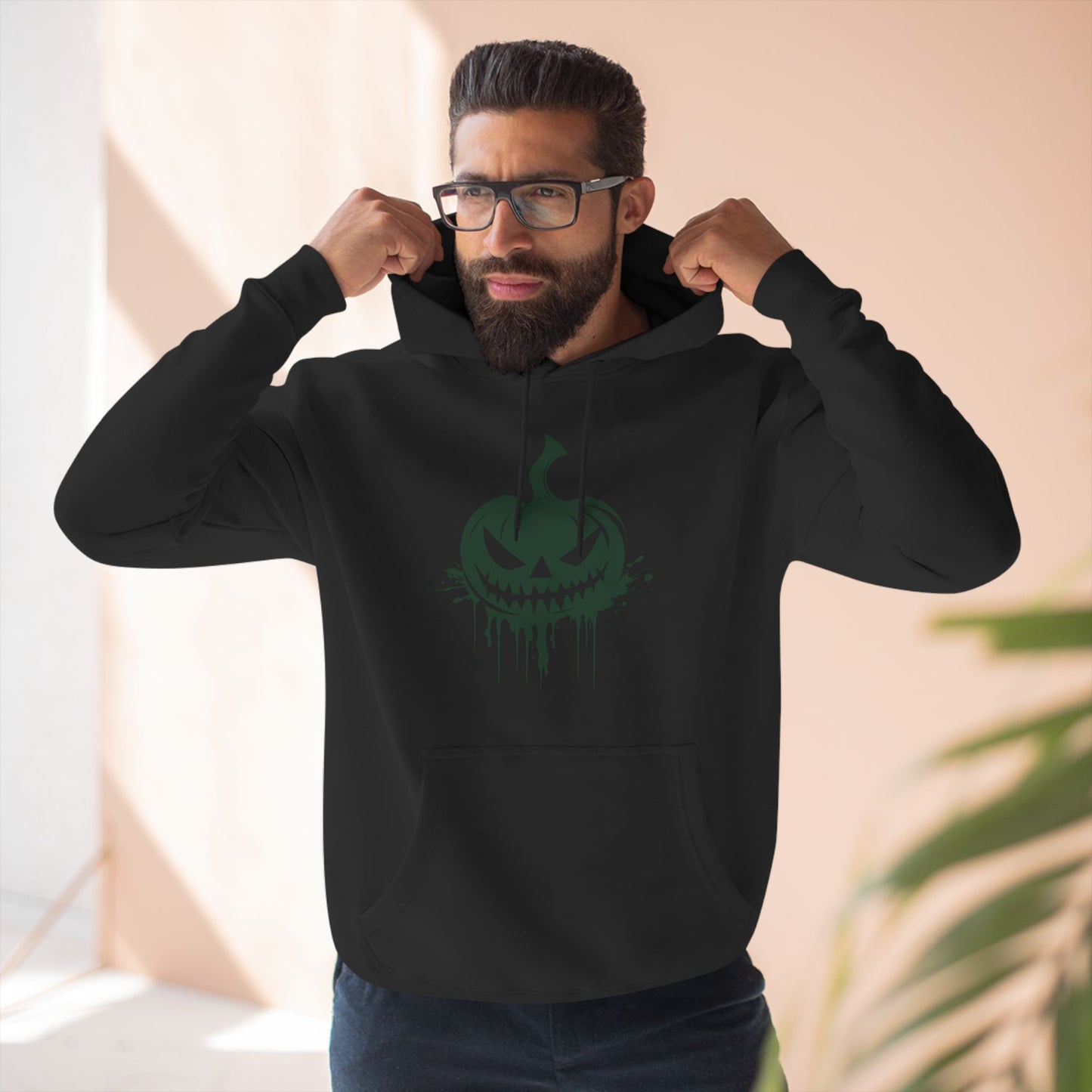 Scary Pumpkin Three-Panel Fleece Hoodie