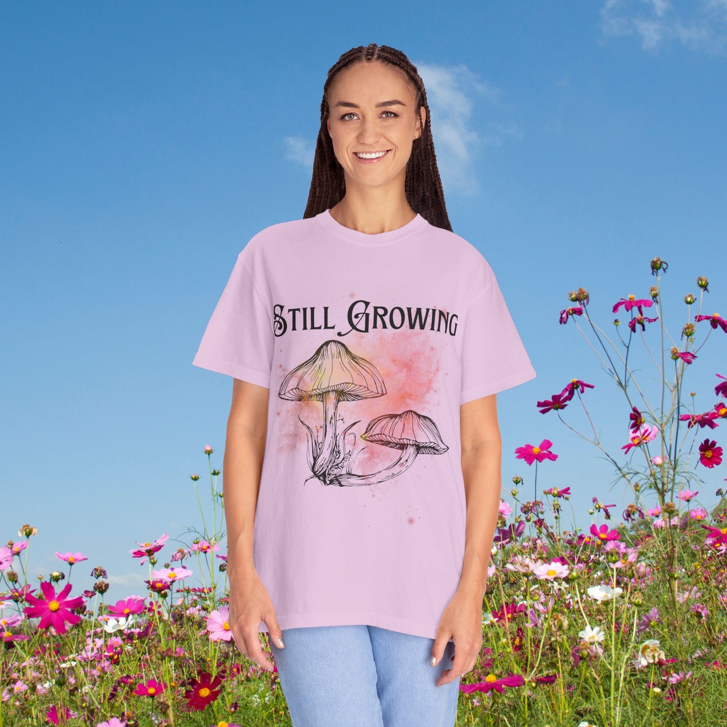 Still Growing Botanical Affirmation Tee | Grace and Growth Nature Inspired Shirt